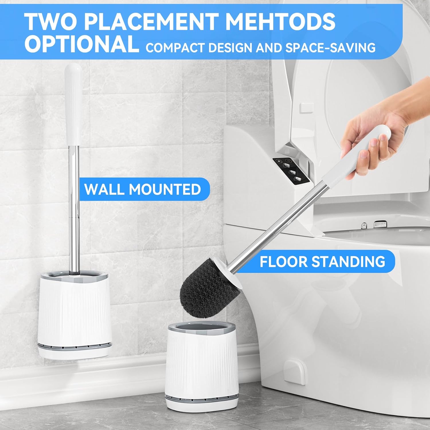 TRENTI Toilet Brush and Holder Set Wall Mounted