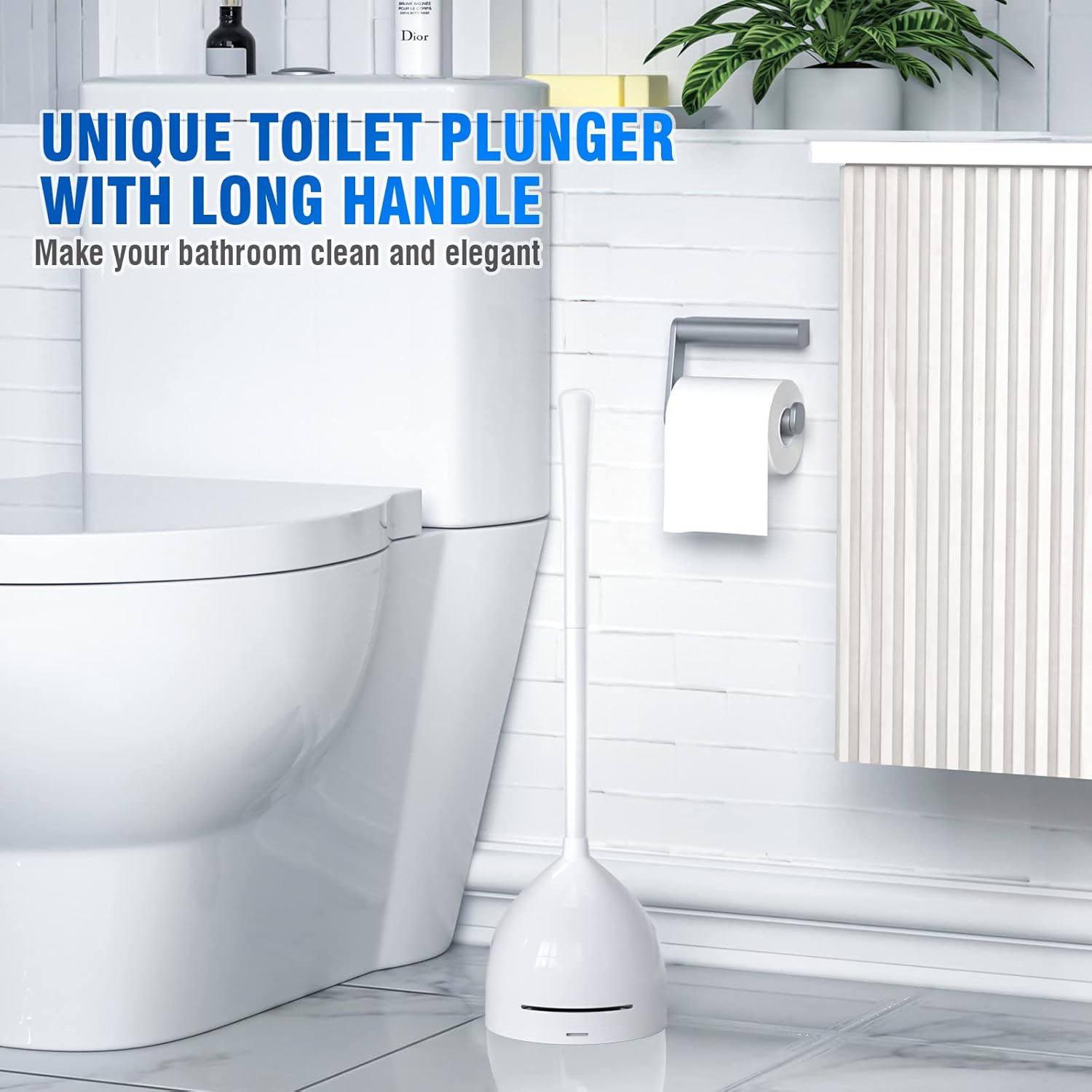 Uptronic 2 Pack Toilet Plunger with Holder - Heavy Duty