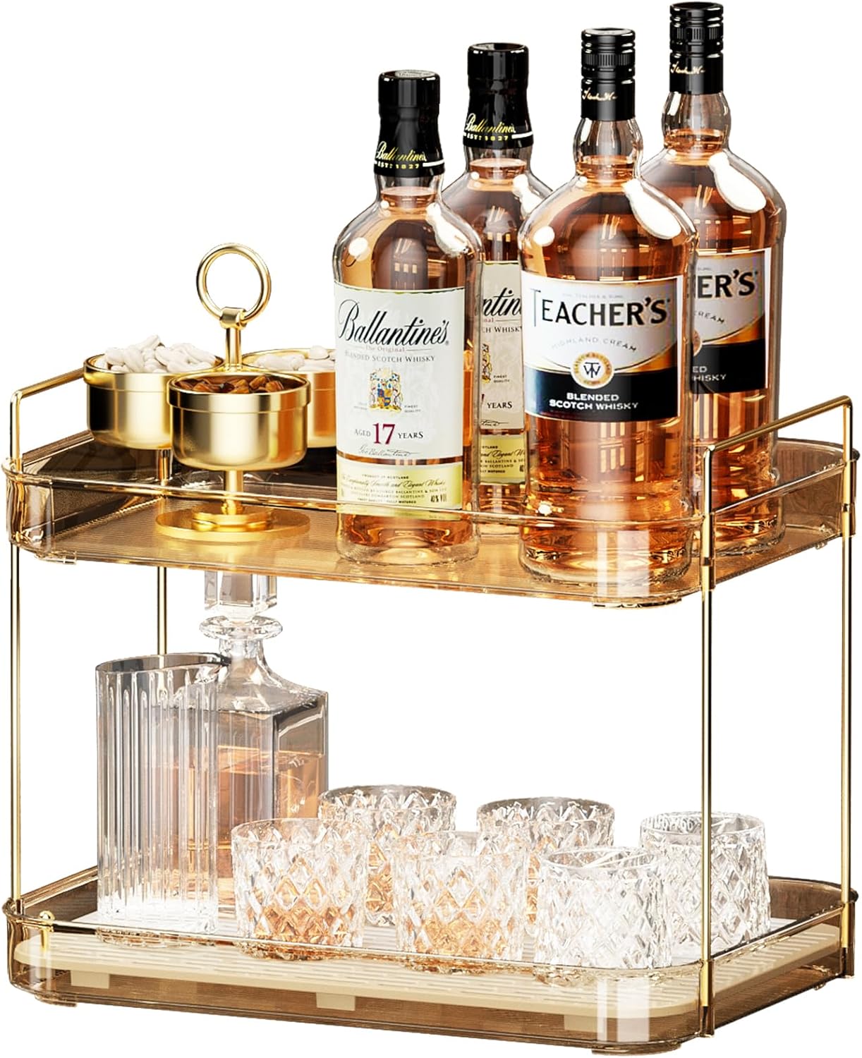 Seoneiro Whiskey Tray with Drain Board and Cup Holders 1