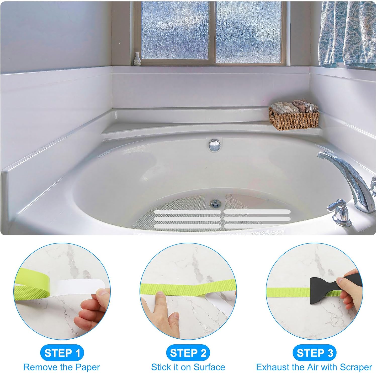 PATIKIL Bathtub Non-Slip Stickers 12 Pack Pink