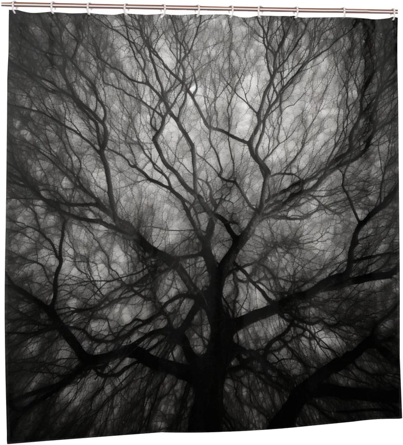 Tree Crown Shower Curtain Set 72x72in with 12 Hooks