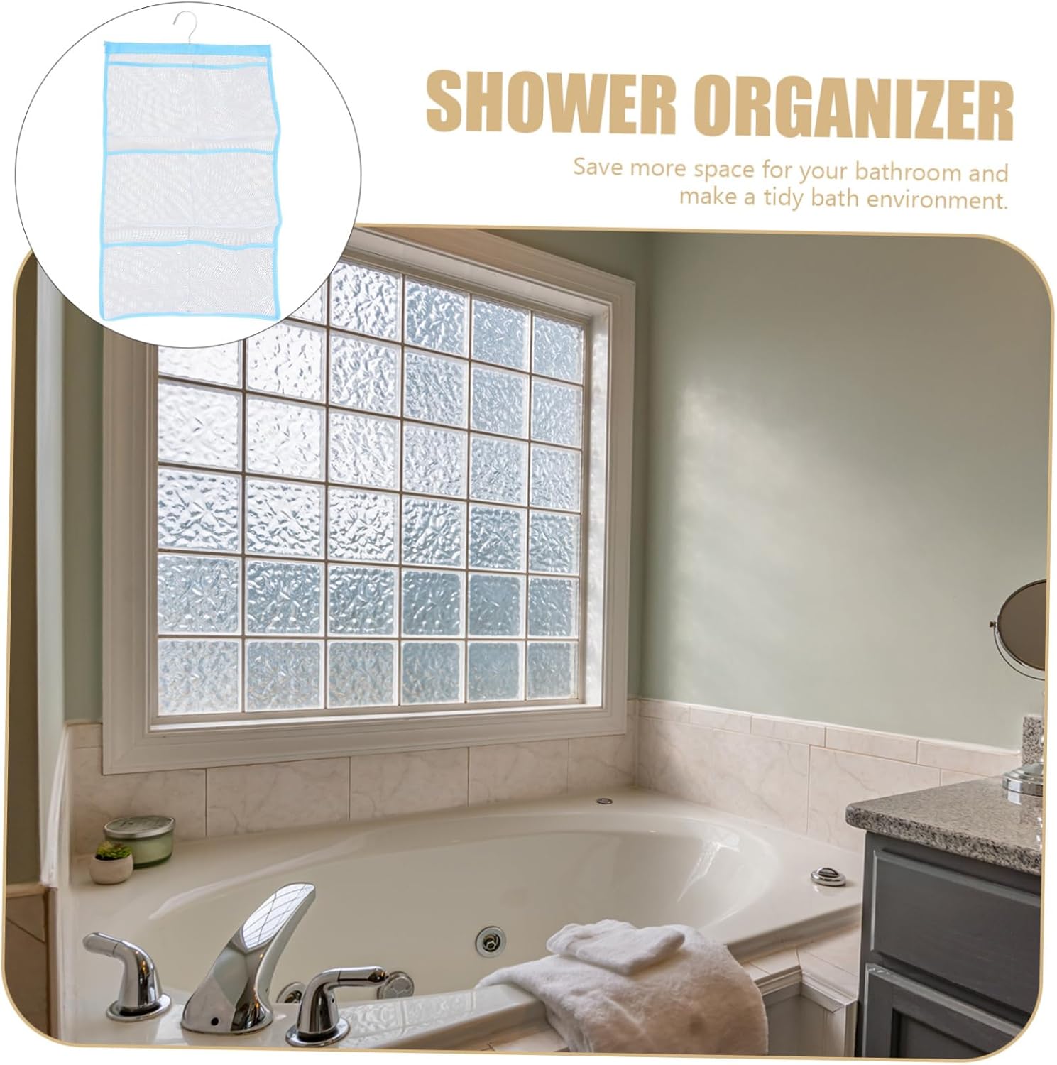 PENIKOKO Space Saving Shower Organizer Quick Dry Mesh with Single Hook 1