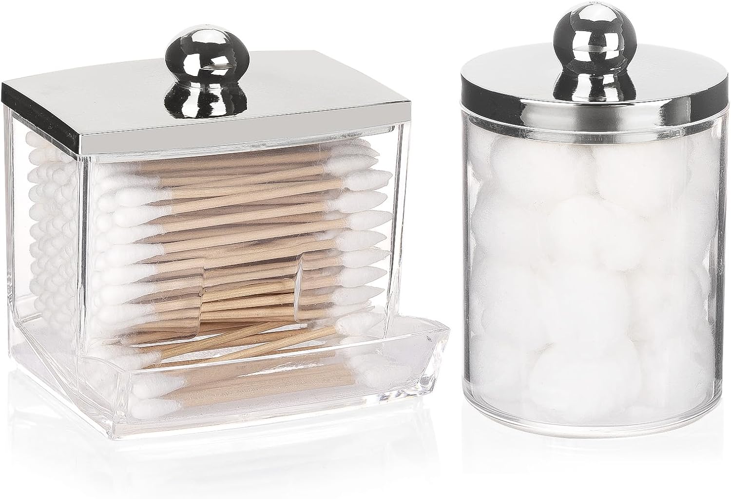 Tbestmax 2 Pack Qtip Holder - Durable Storage Canisters