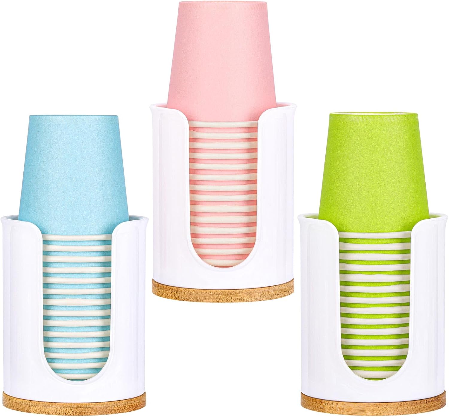Tbestmax 3 Pack White Cup Dispenser for Bathroom Sink