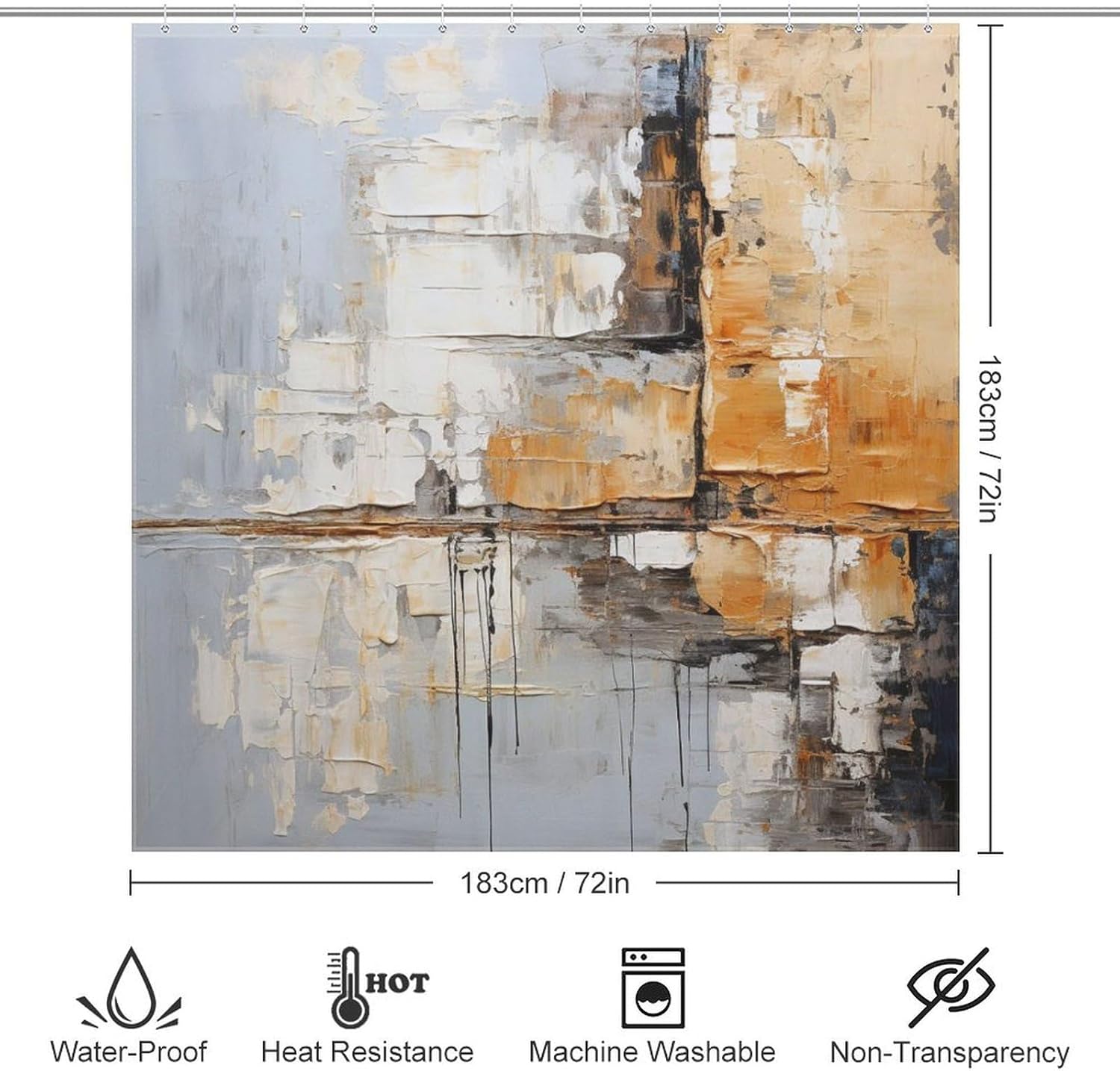 TIYAANDSY Abstract Oil Painting Shower Curtain Set