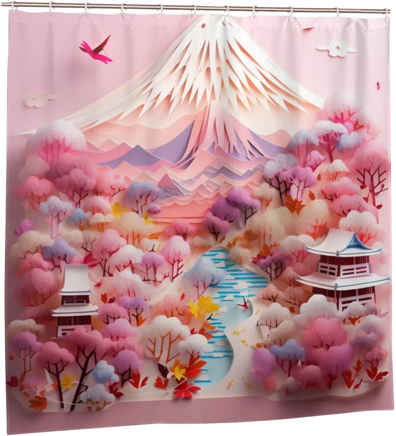 TIYAANDSY Japan Fuji Mountain Shower Curtain Set