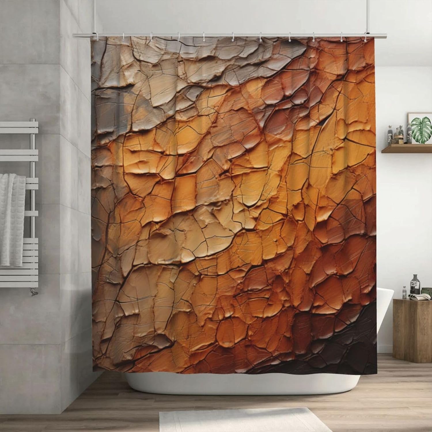 TIYAANDSY Abstract Oil Painting Shower Curtain Set 1