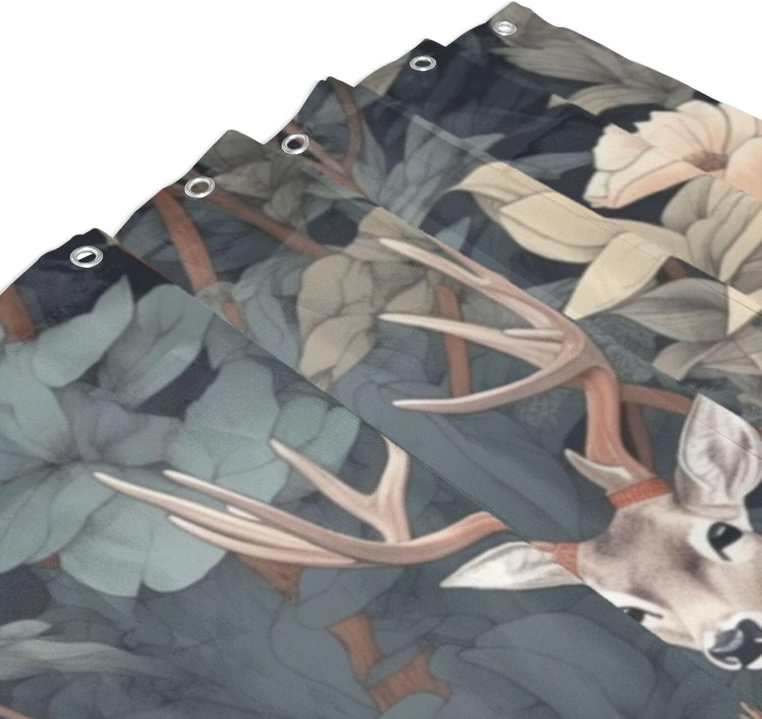Forest Deer Shower Curtain Set with 12 Hooks 72x72in Waterproof