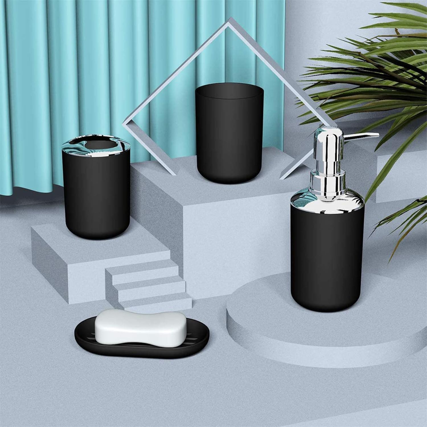 CENGNIAN 4 Piece Bathroom Accessories Set - Black