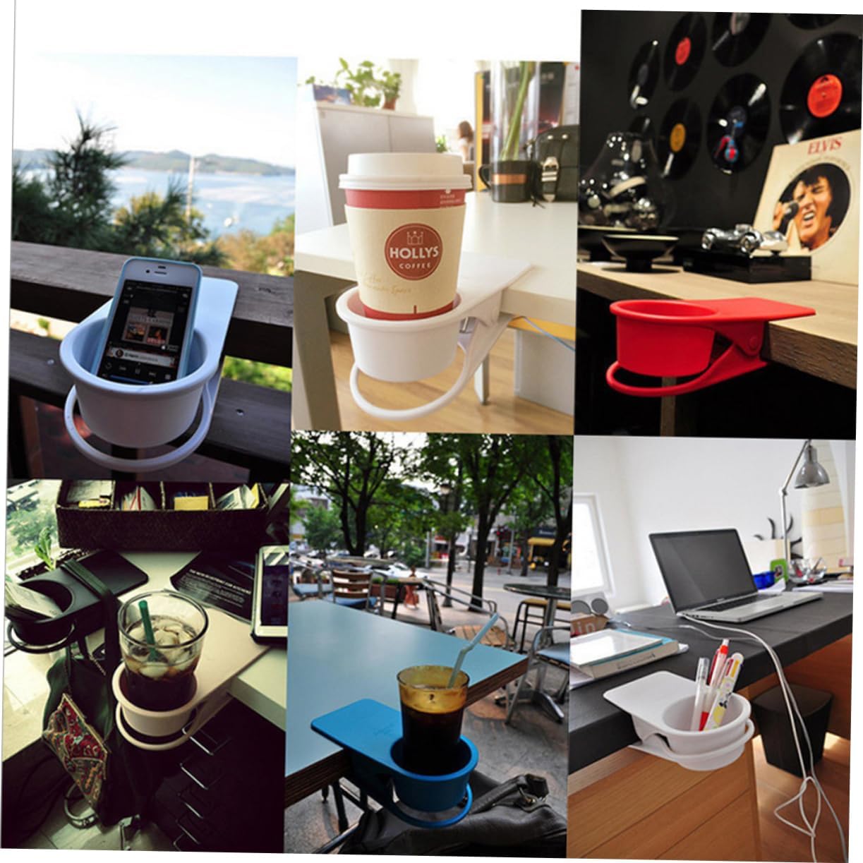 PRETYZOOM Universal Cup Holder Clip for Desk and Table