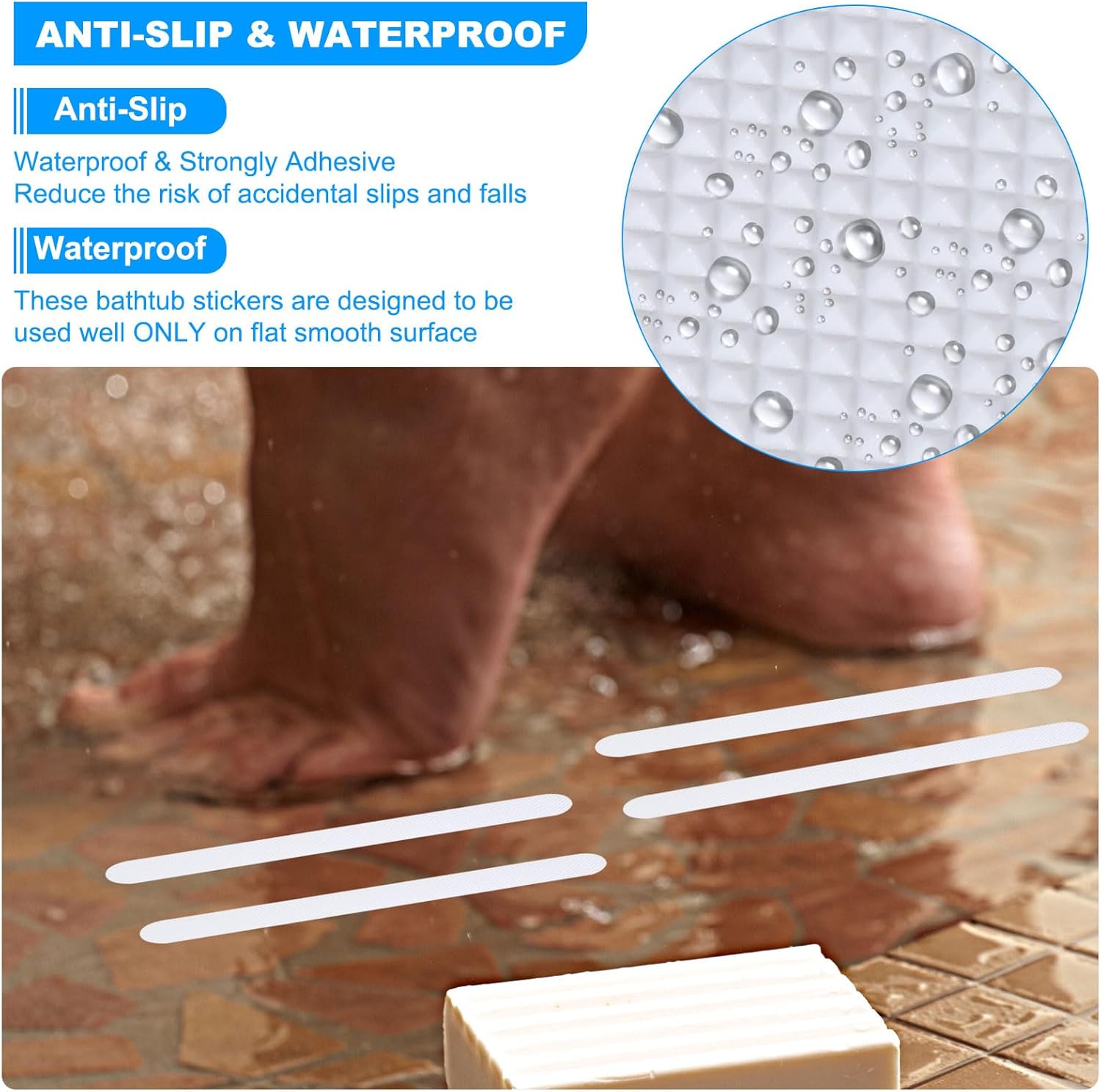 PATIKIL Bathtub Non-Slip Stickers 12 Pack Pink