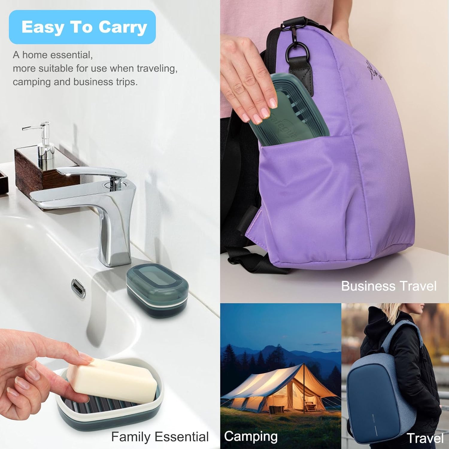 Travel Soap Container with Lid Portable Bar Soap Holder