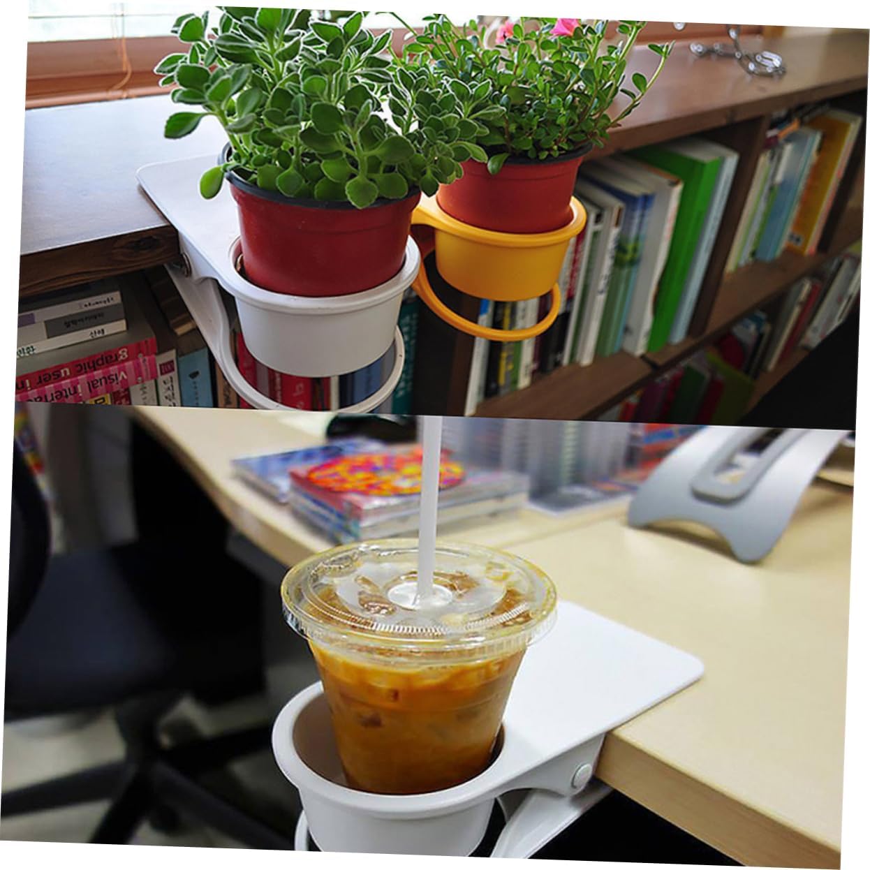 PRETYZOOM Universal Cup Holder Clip for Desk and Table