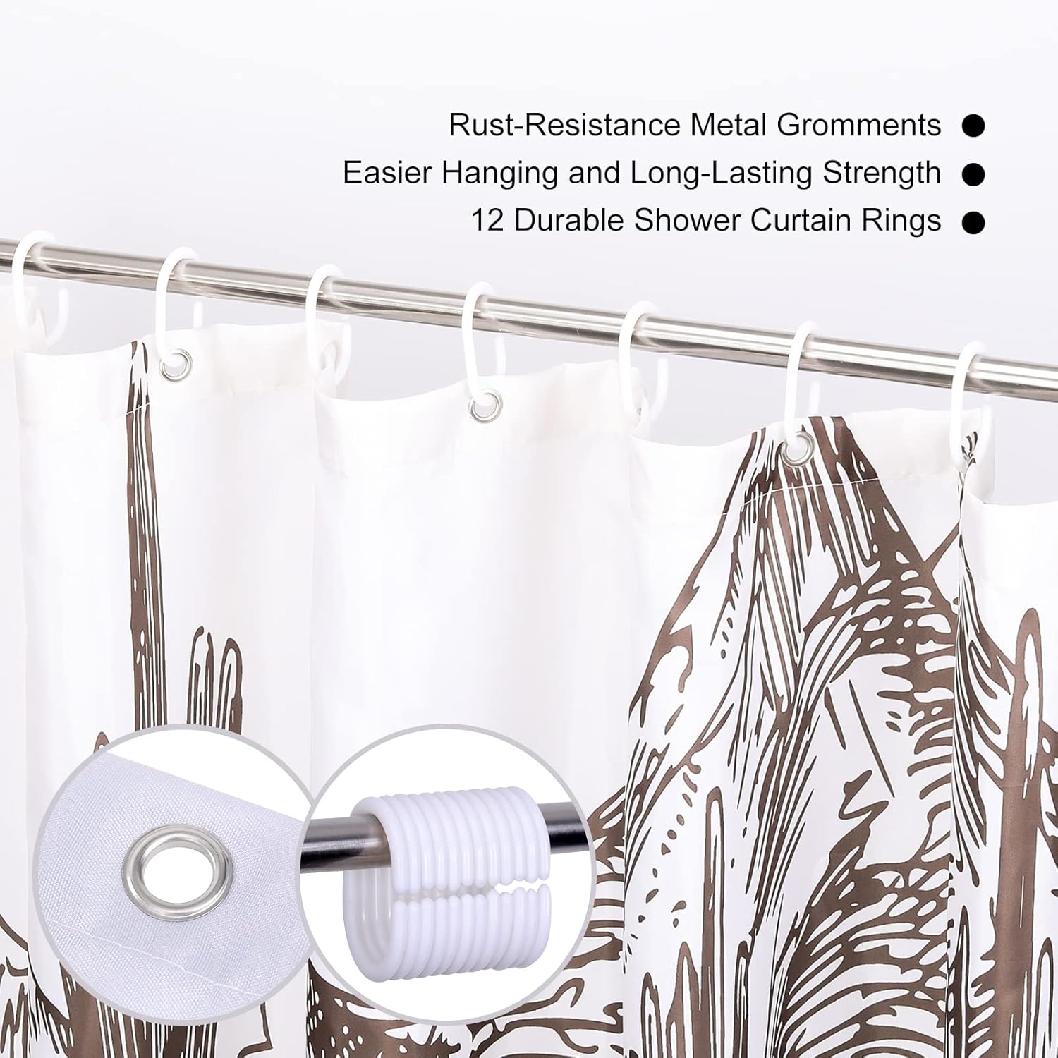 Hipposama Western Cactus Shower Curtain Set