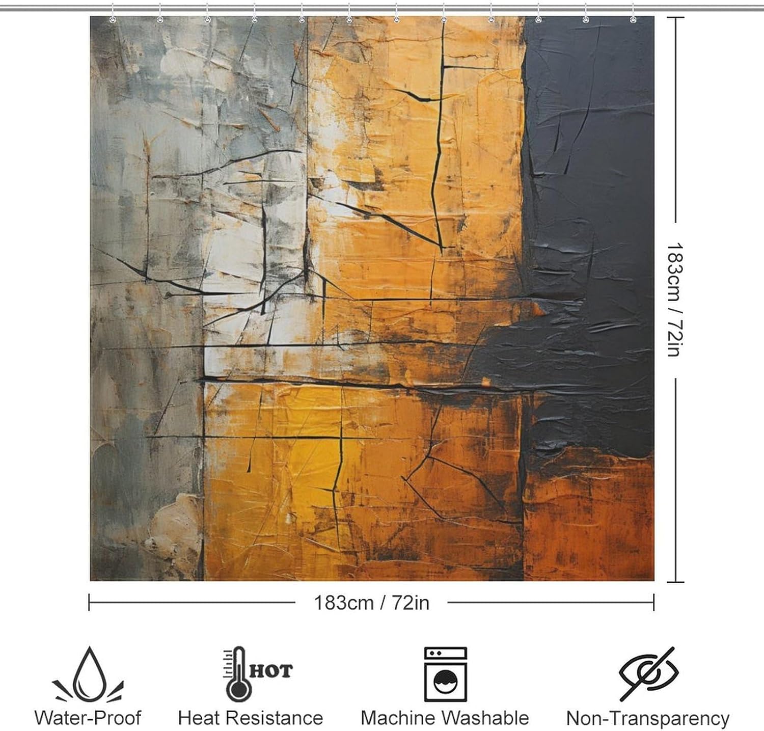 Modern Waterproof Abstract Shower Curtain Set
