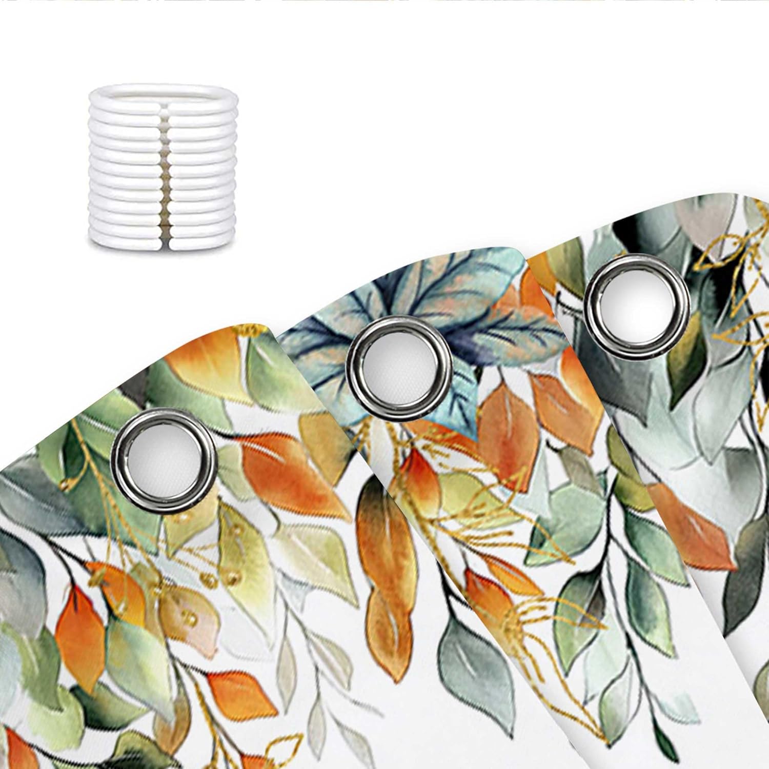 VeiVian Autumn Thanksgiving Shower Curtain Set with Hooks 72X72in