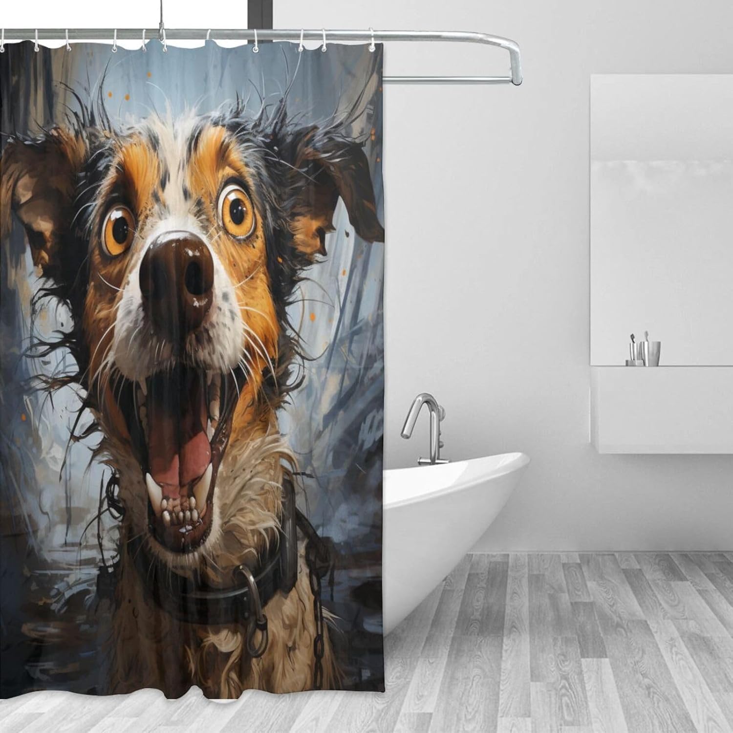 Cute Animal Hippie Boho Shower Curtain Set with 12 Hooks 72x72in