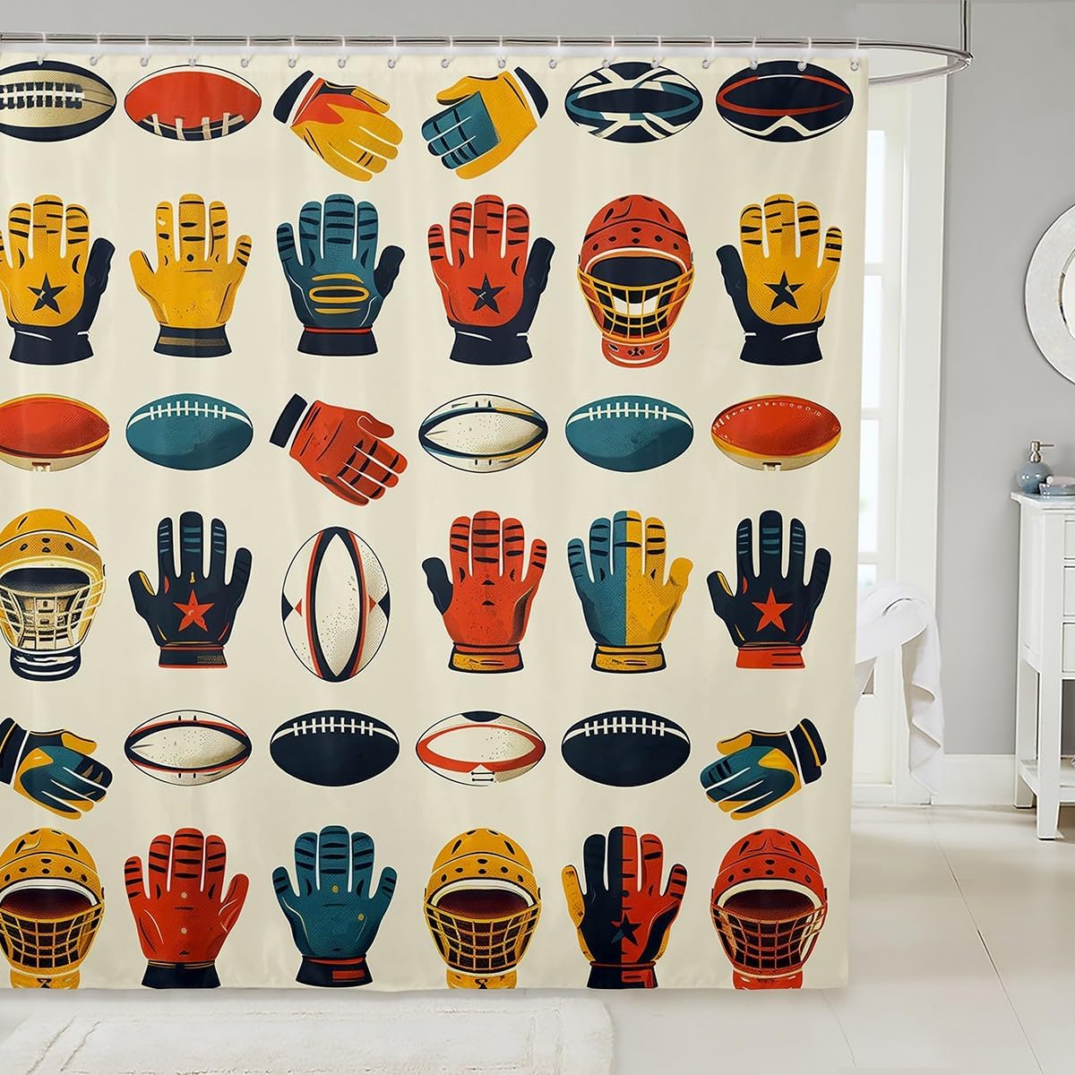 Feelyou 72x72 Sports Design Shower Curtain Set