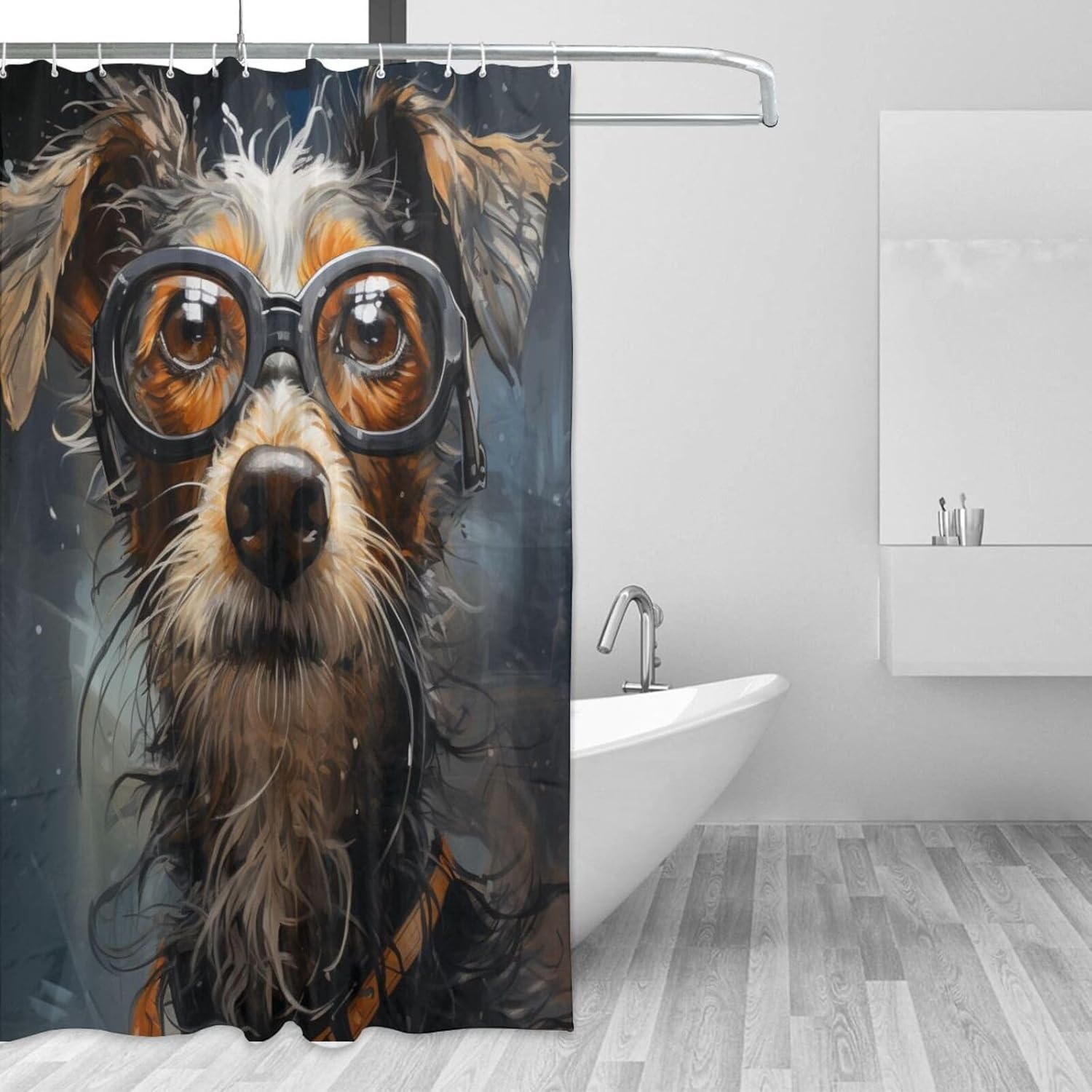 Cute Animal Hippie Boho Shower Curtain Set with 12 Hooks