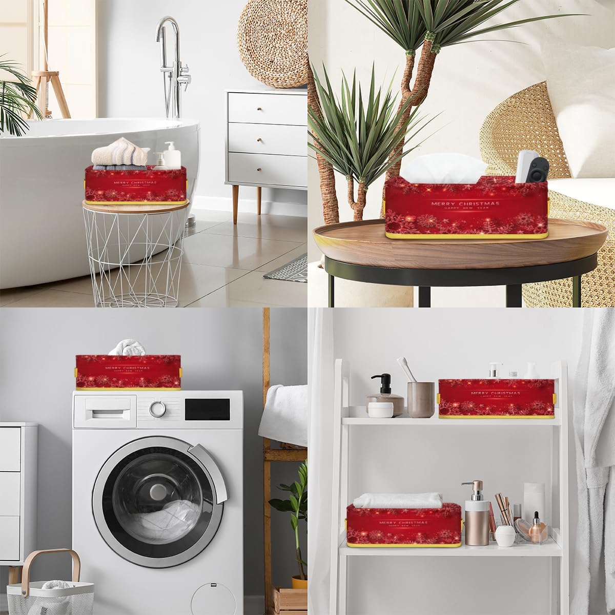 Vomwwlix Christmas Snowflake Toilet Paper Basket Decor
