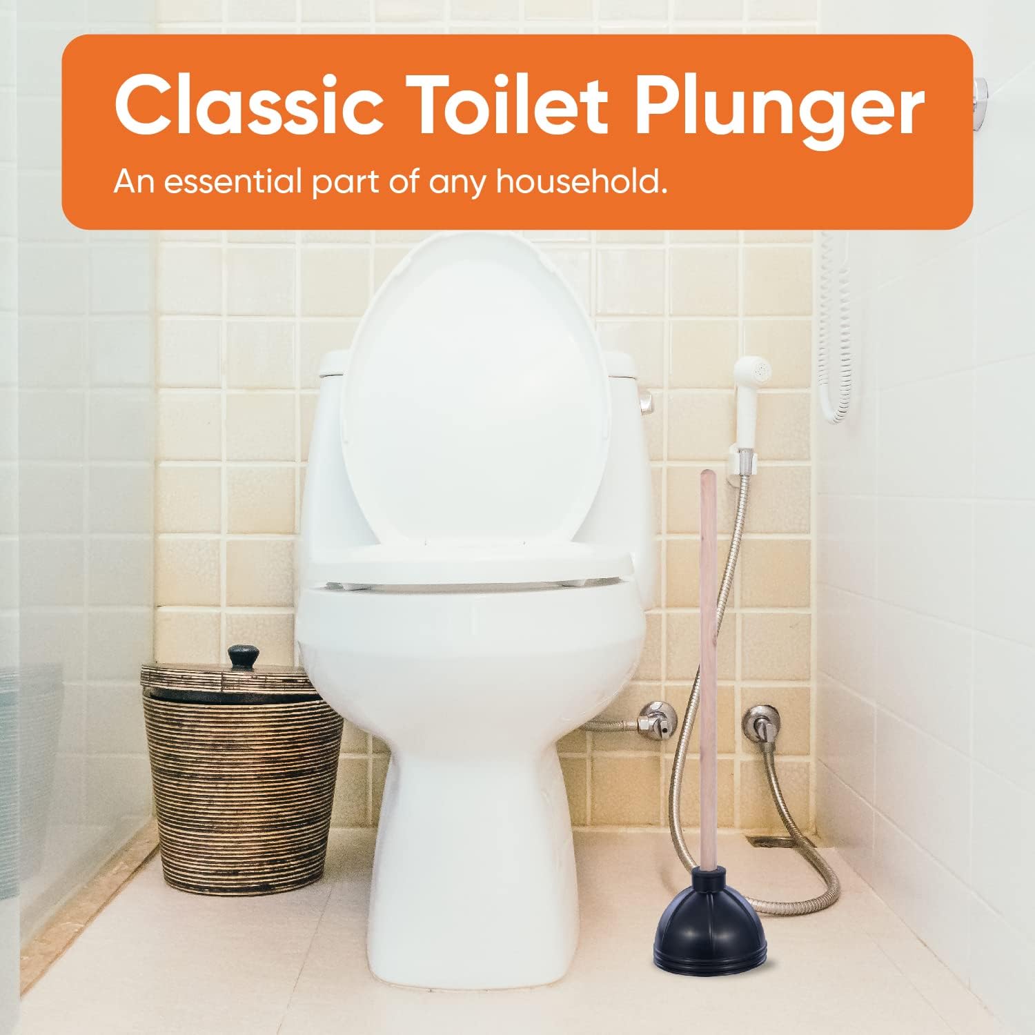 Superio Heavy Duty Plunger with Wooden Handle