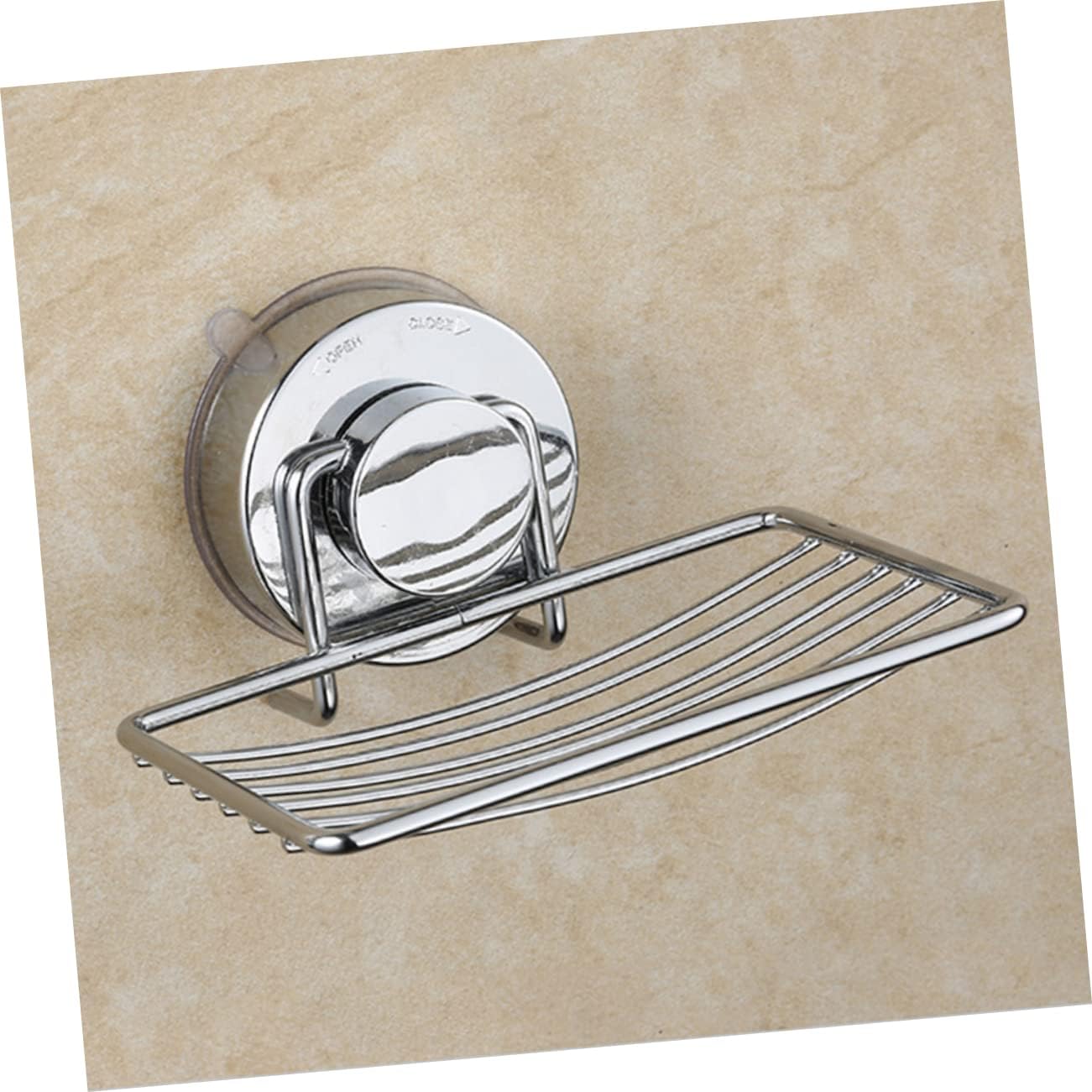 Alipis Silver Suction Cup Soap Dish Drain Rack