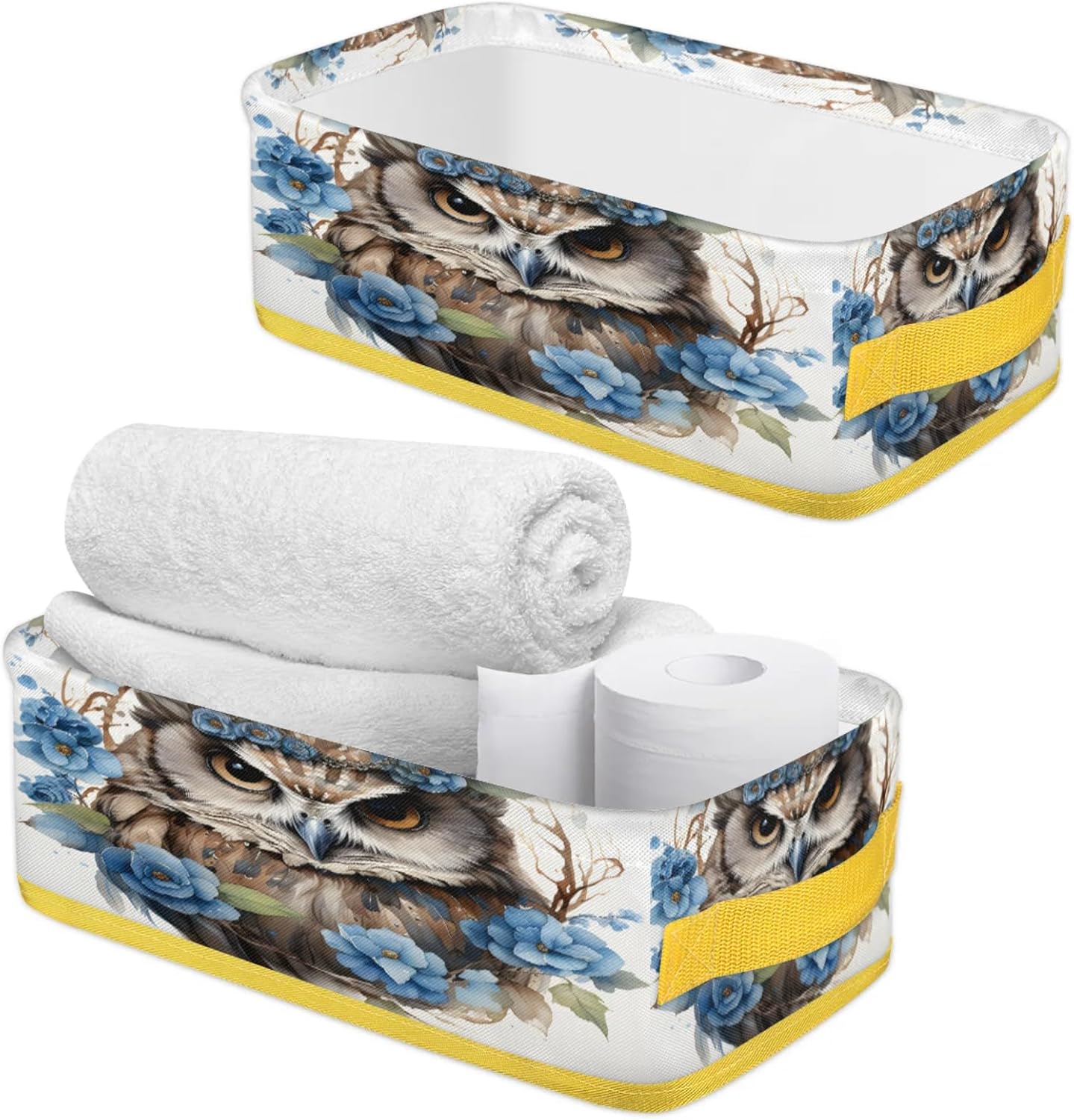 Snatocys Owl Toilet Paper Basket with Handles 1