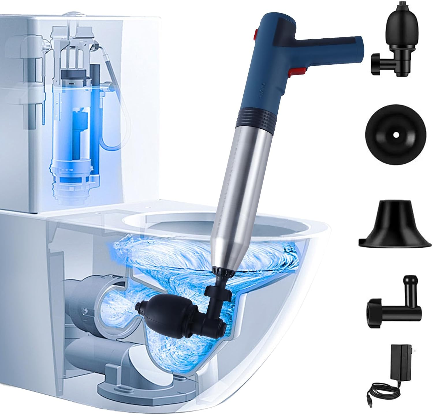 VNJOBAS Heavy Duty Air Plunger with Built-in Battery