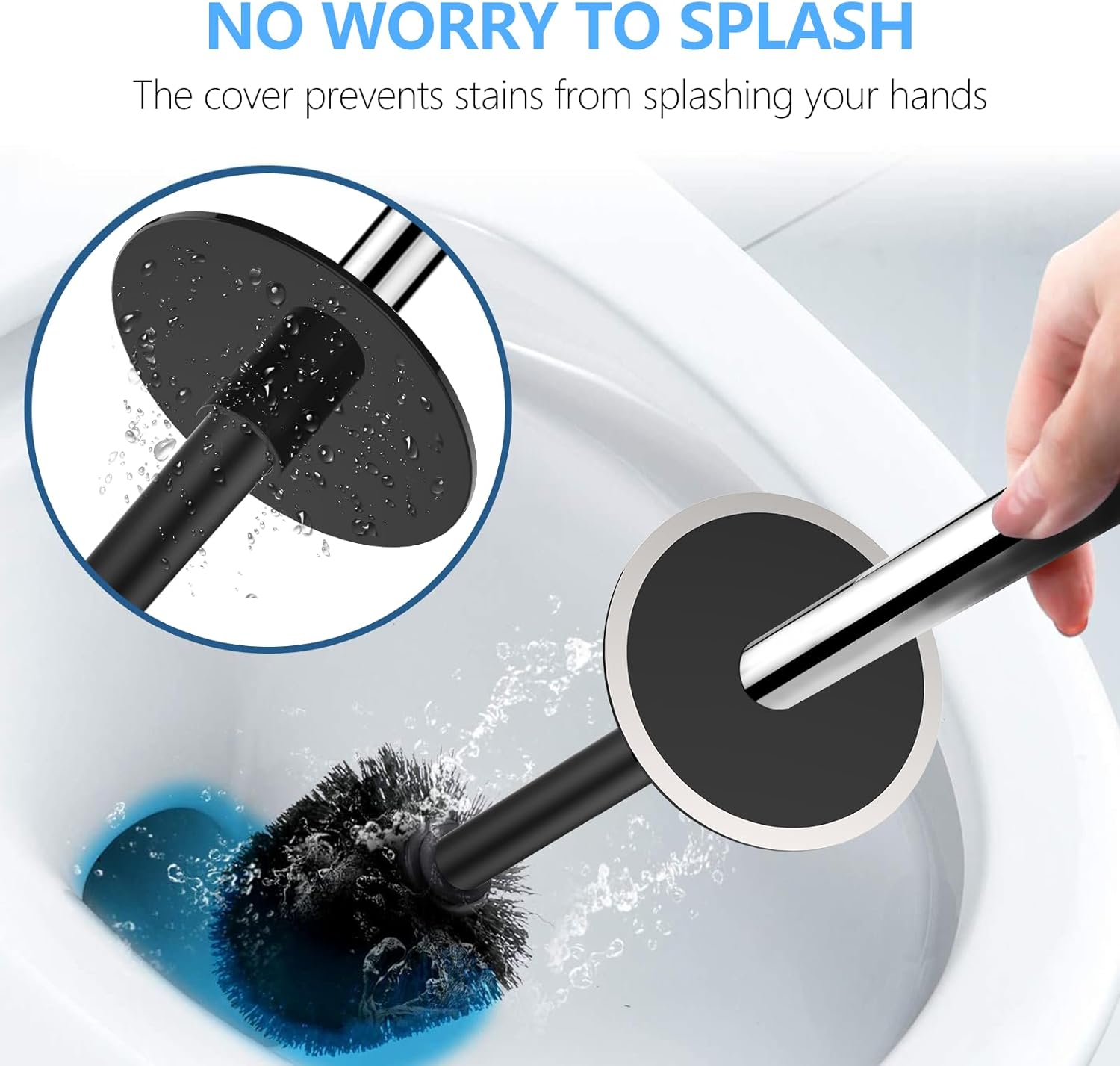 SetSail Compact Toilet Brush with Stainless Steel Handle and Drip-Proof Holder 1