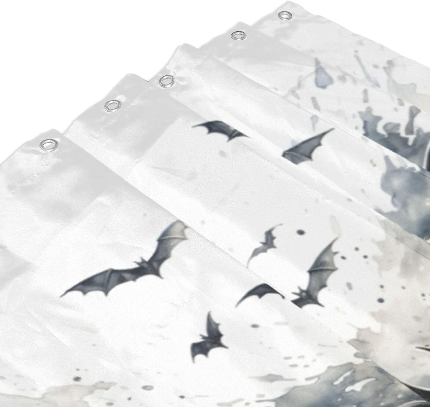 TIYAANDSY Black Bat Shower Curtain Set with 12 Hooks 72x72in