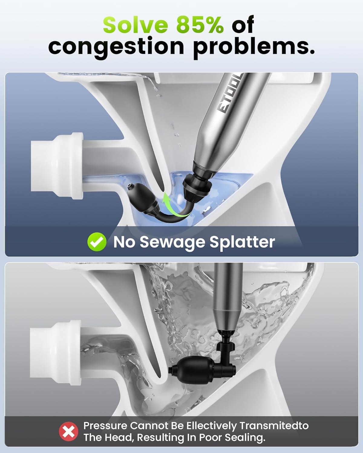 Electric Toilet Plunger Heavy Duty Clog Remover