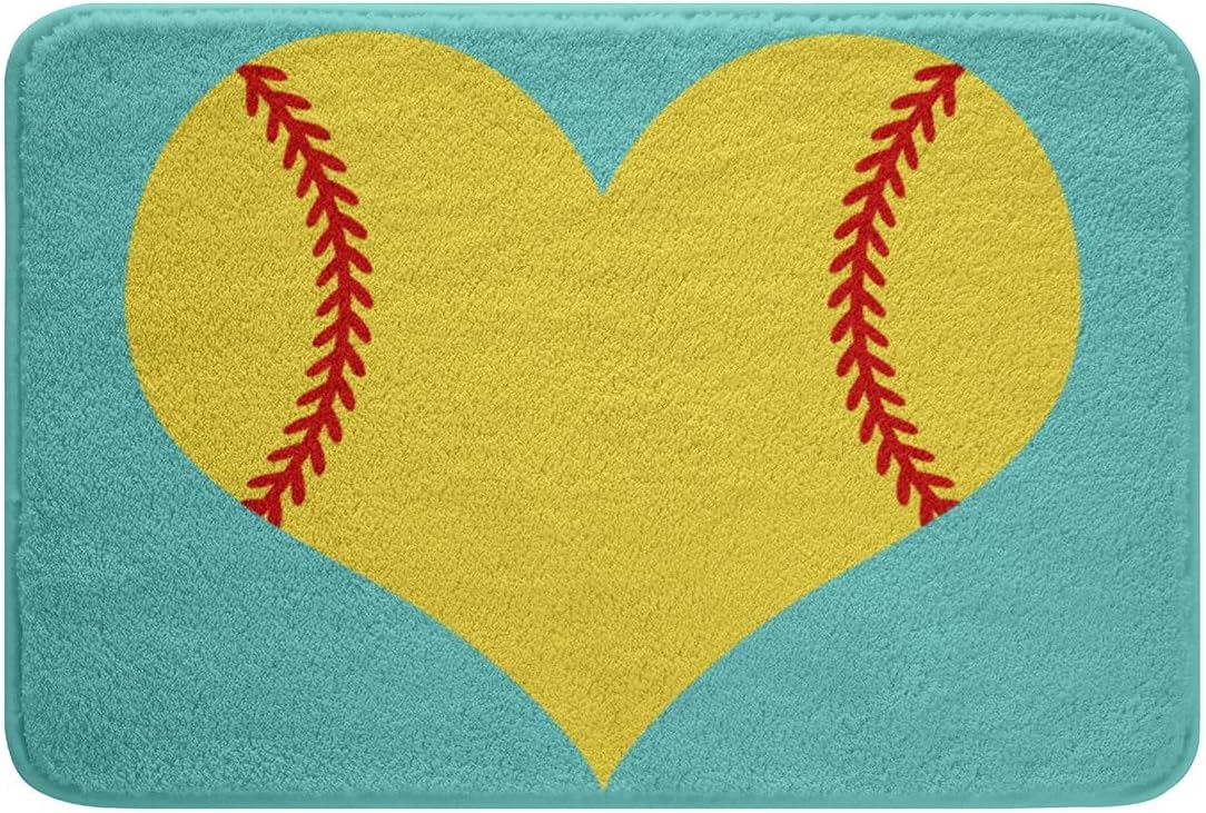 Softball Shower Curtain Set for Bathroom Decor