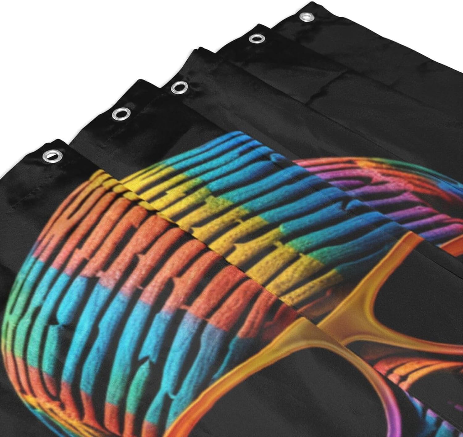 Boho Skull Pattern Waterproof Shower Curtain Set