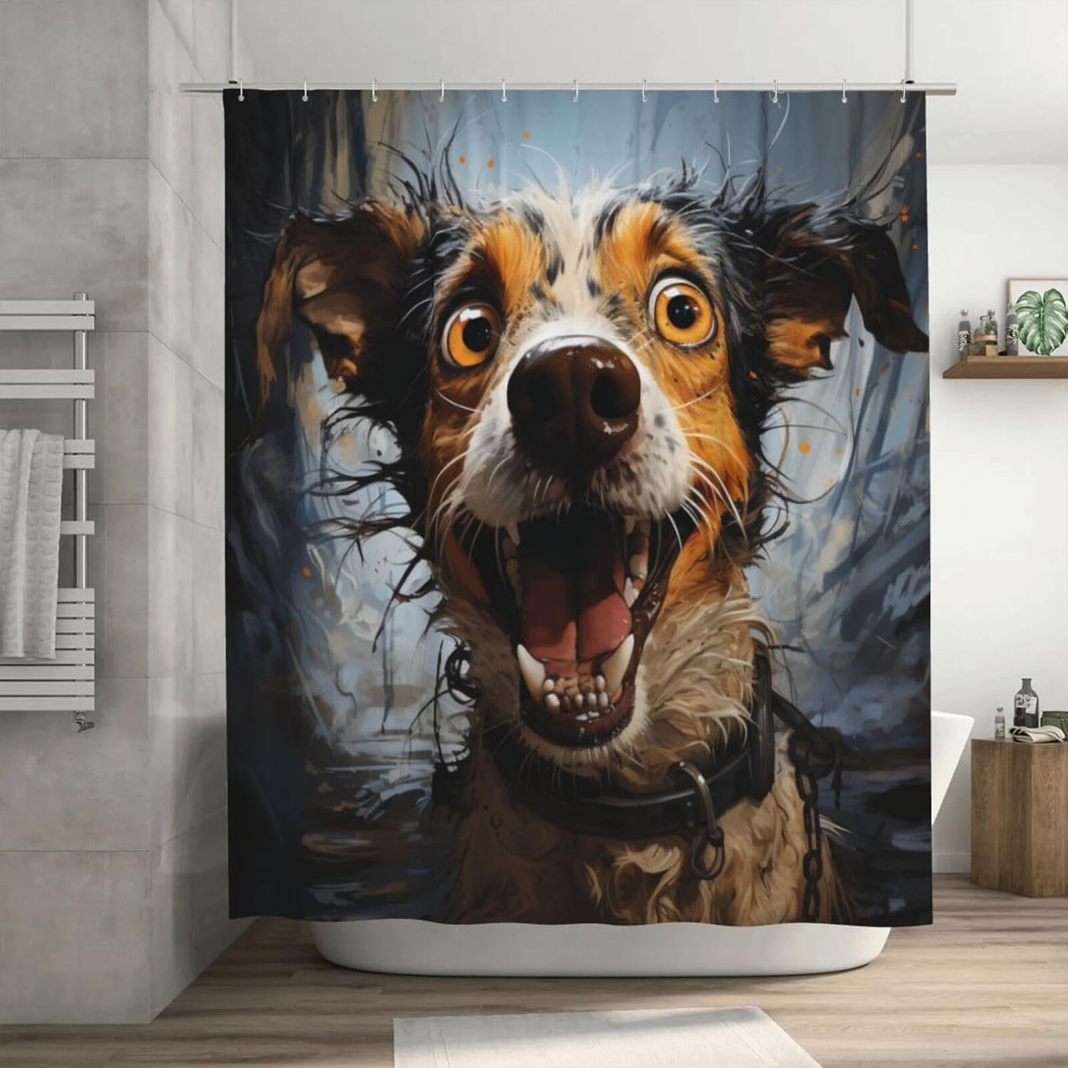 Cute Animal Hippie Boho Shower Curtain Set with 12 Hooks 72x72in