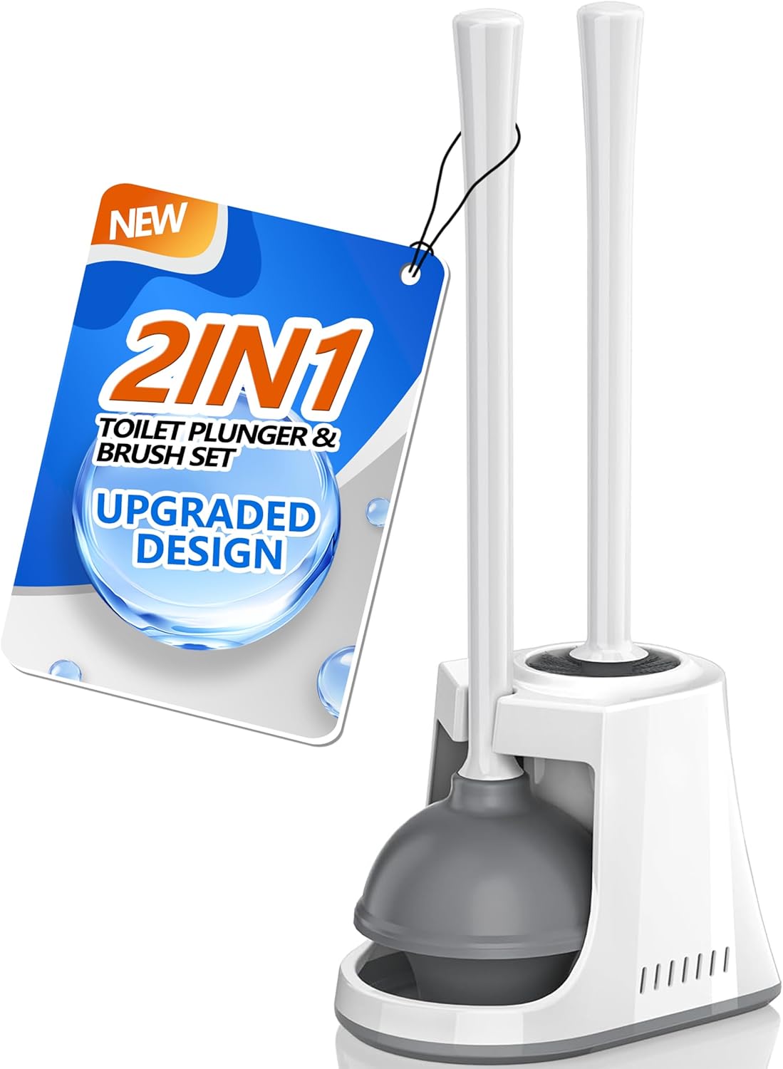LOVLOY 2 in 1 Toilet Brush Plunger Set with Holder