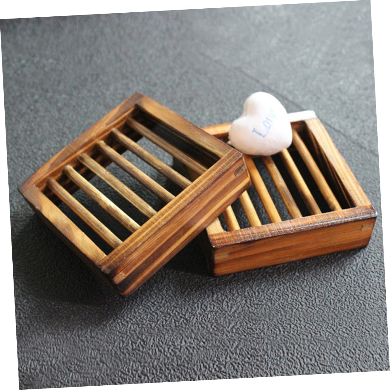 Cabilock Wood Soap Tray with Hollow Design