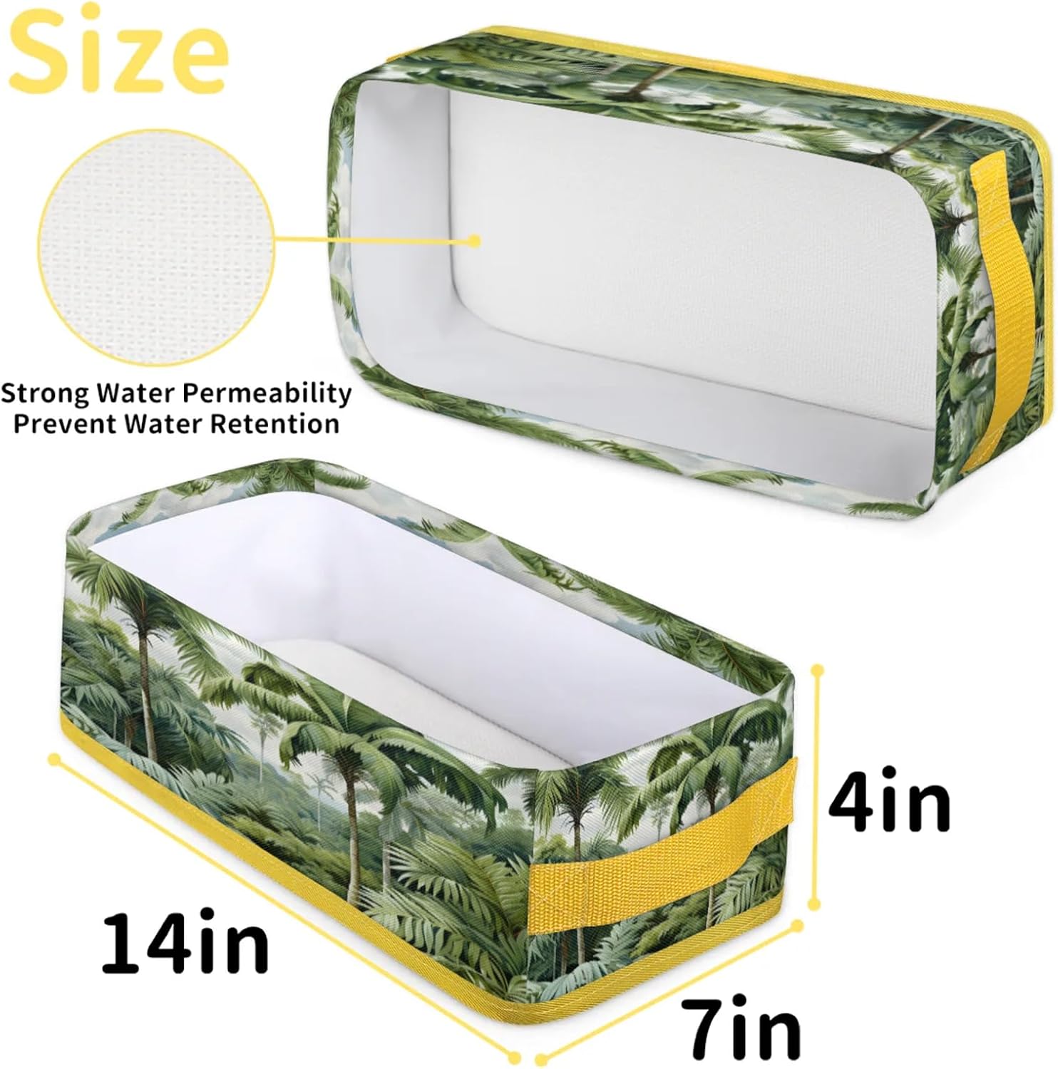 Snatocys Palm Trees Toilet Paper Basket with Handles 1