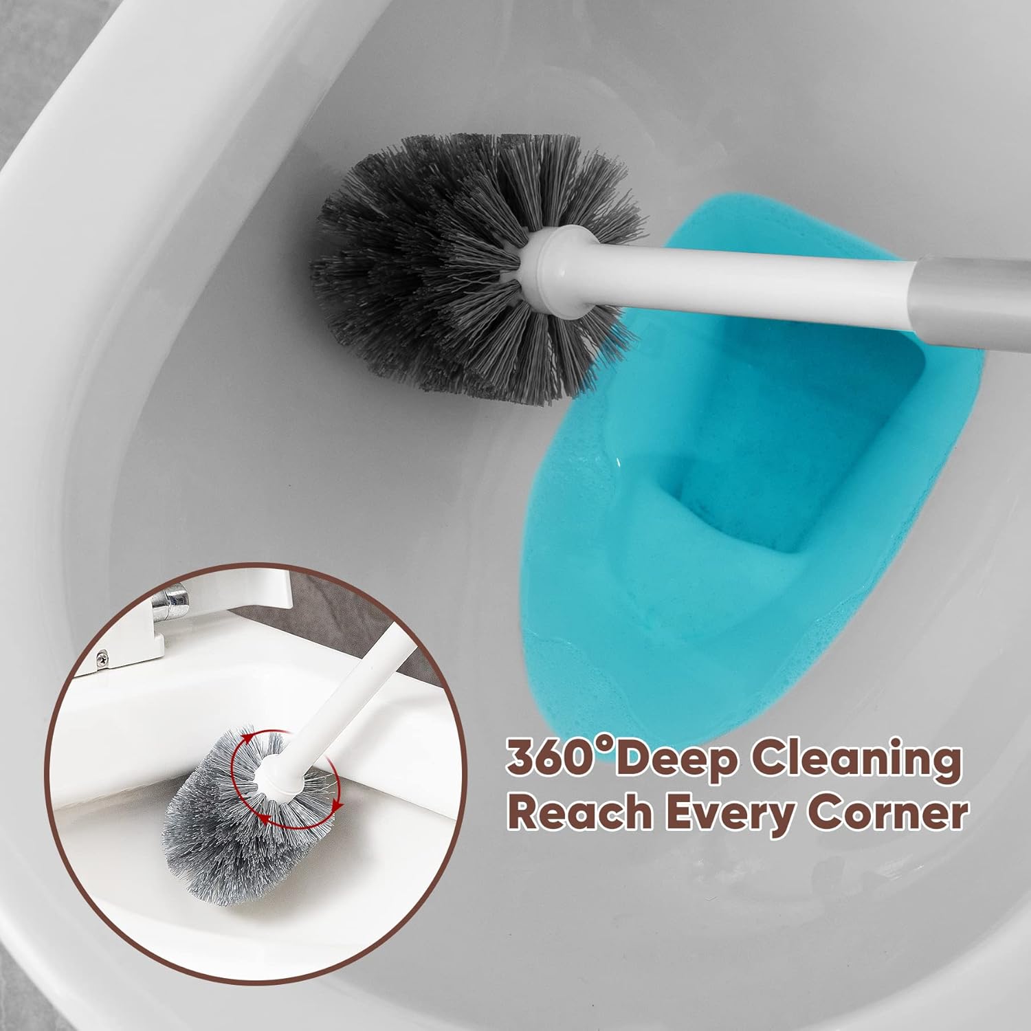 Eyliden Toilet Plunger and Brush Set with Holder