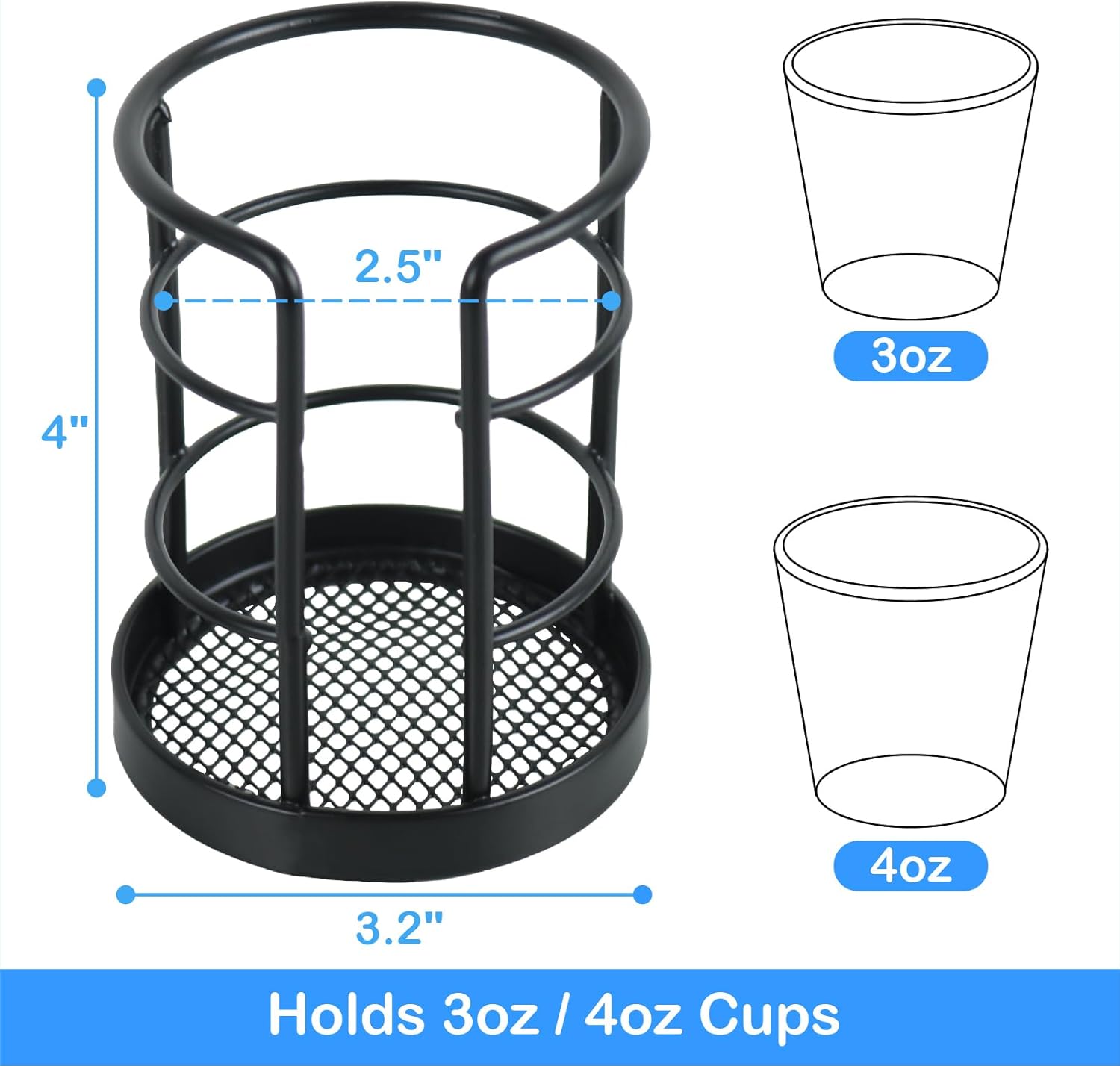 HillSpring Metal Cup Dispenser Black Finish