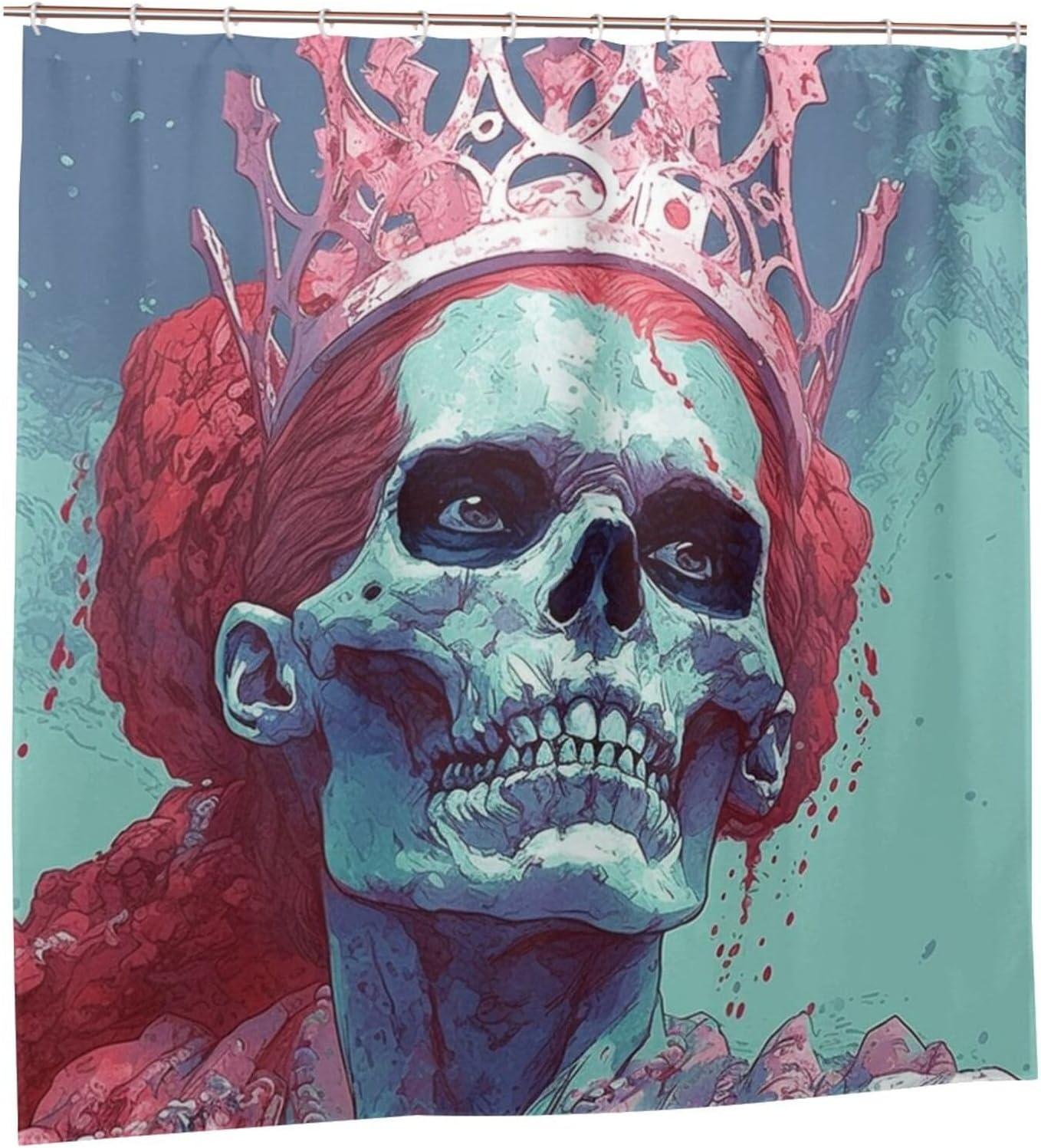 TIYAANDSY Skeleton Queen Shower Curtain Set