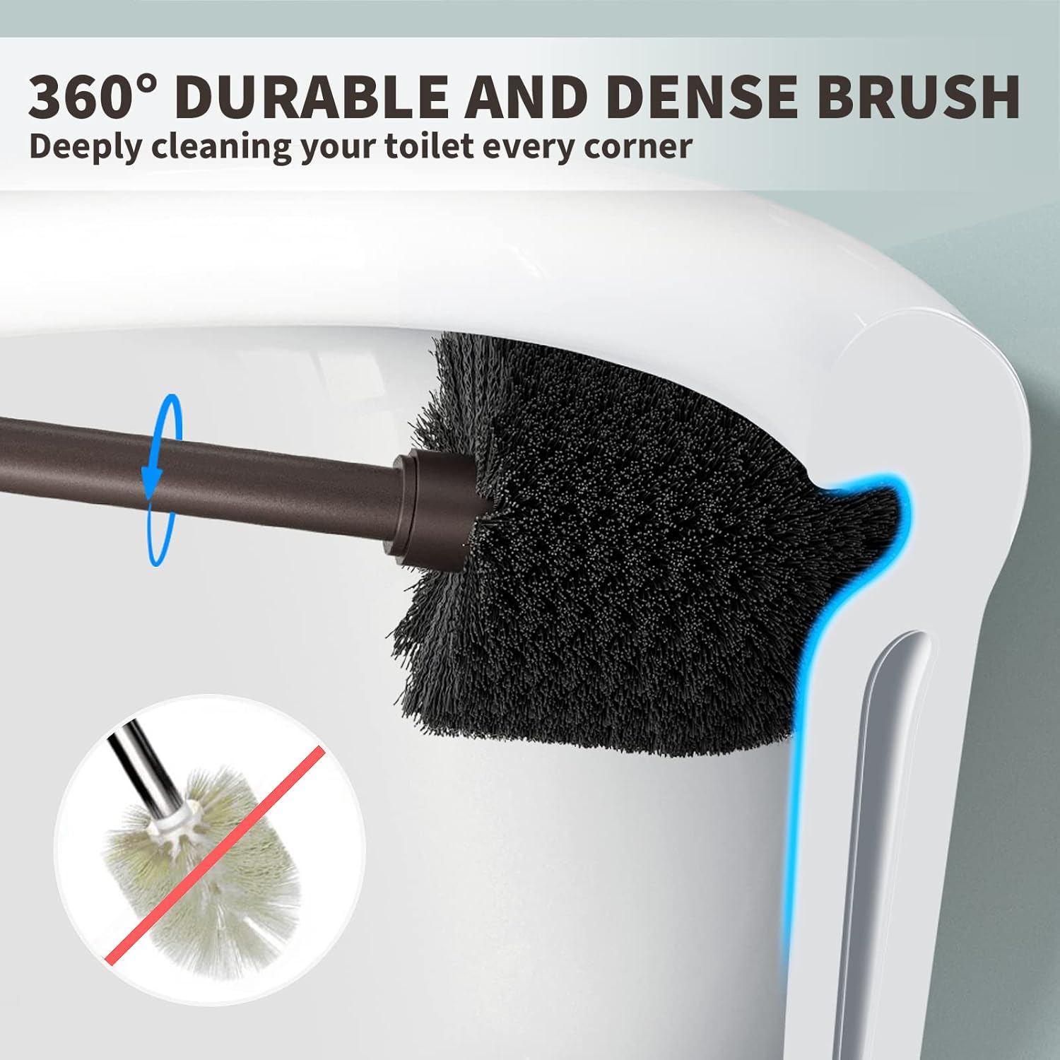 Uptronic Toilet Brush and Holder 2 Pack - Durable Deep Cleaning