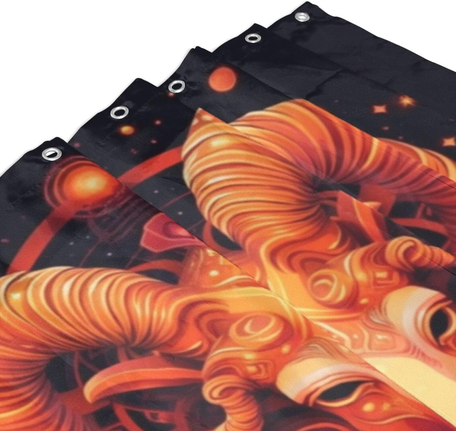 Red Constellation Starry Sky Boho Shower Curtain Set