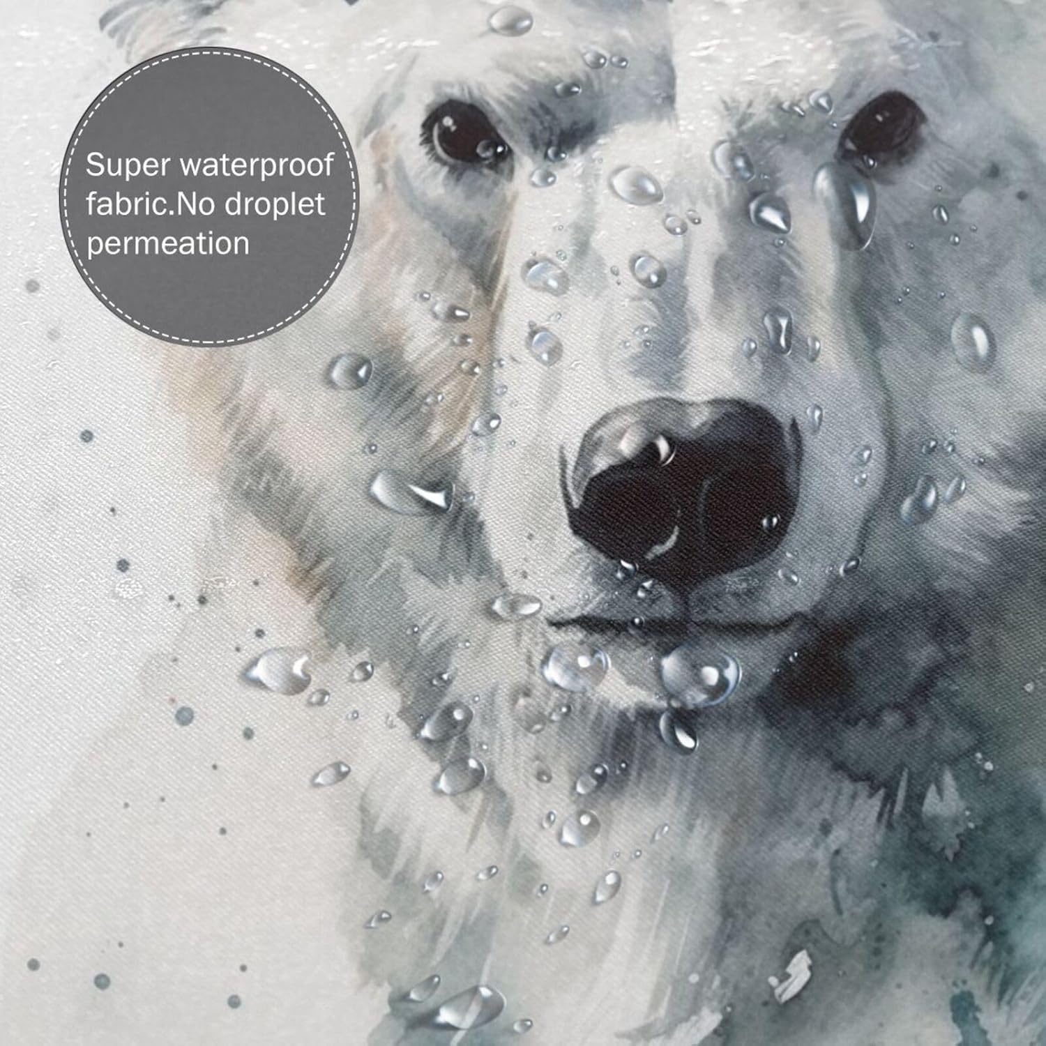TIYAANDSY Polar Bear Shower Curtain Set 72x72in