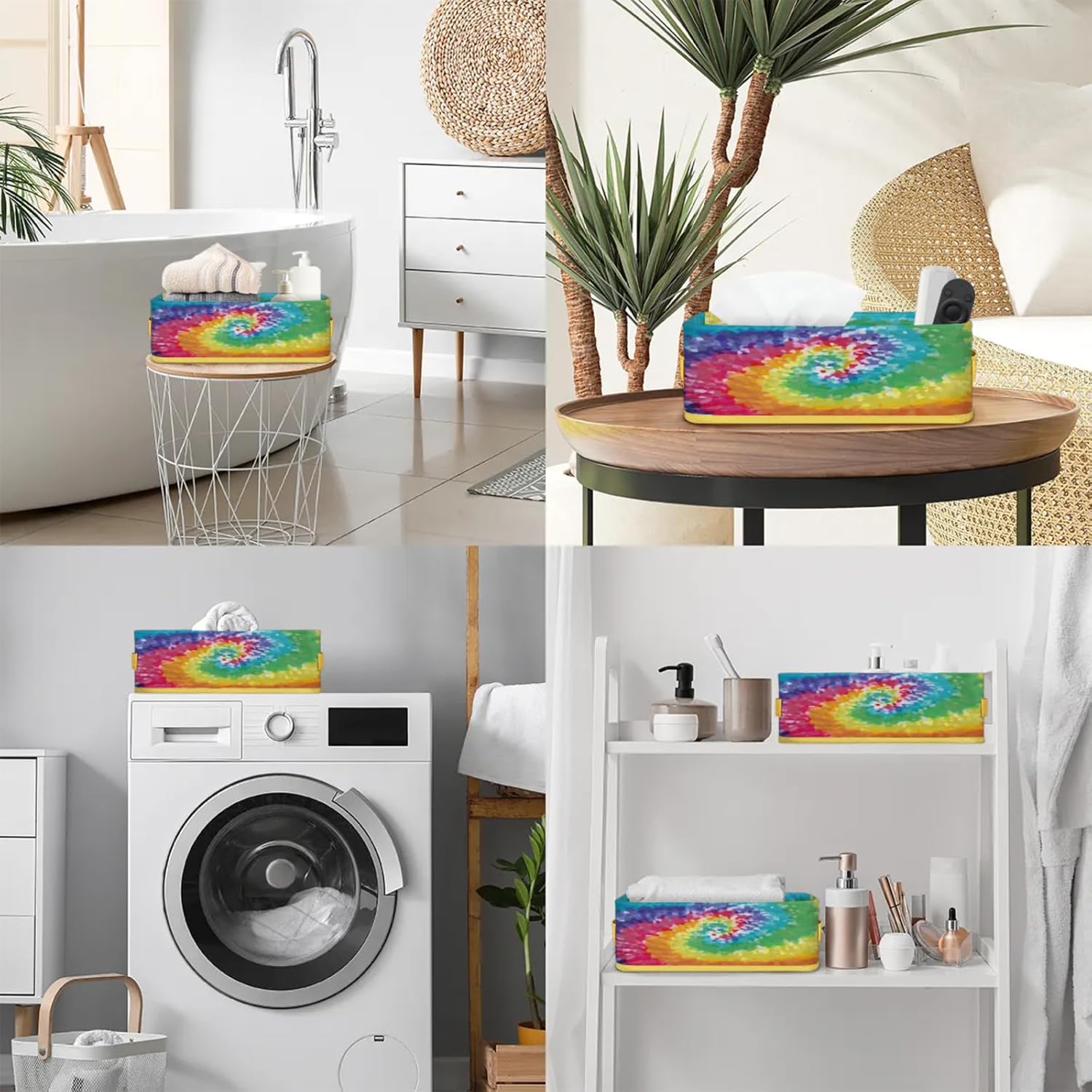Snatocys Rainbow Toilet Paper Storage Basket Organizer