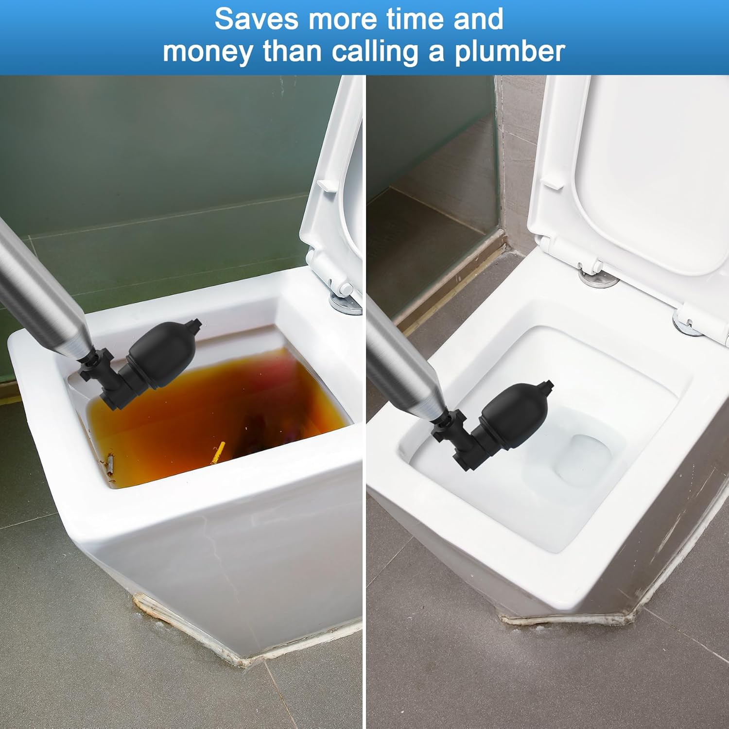 Heavy Duty Toilet Plunger with Visual Gauge