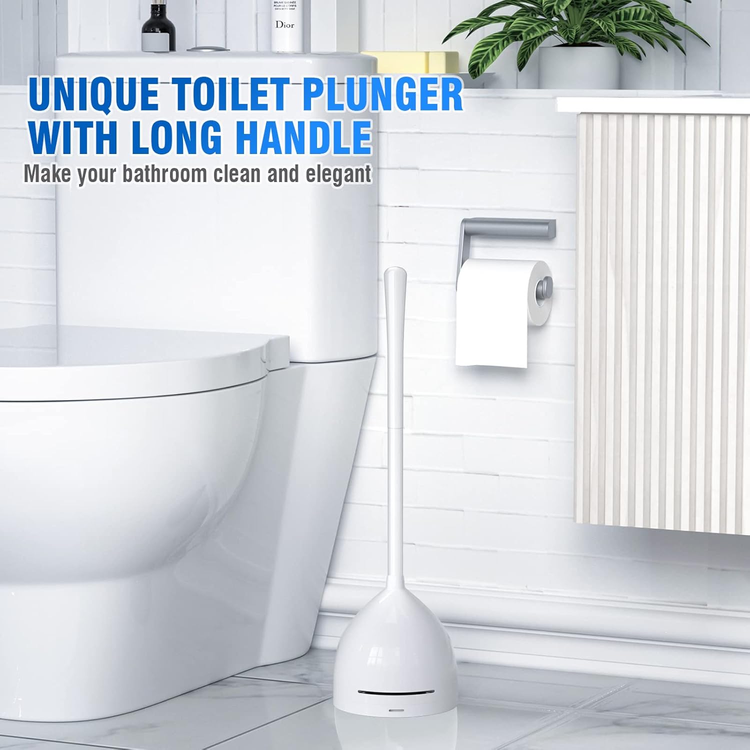 UPTRONIC 3 Pack Toilet Plunger with Holder 1