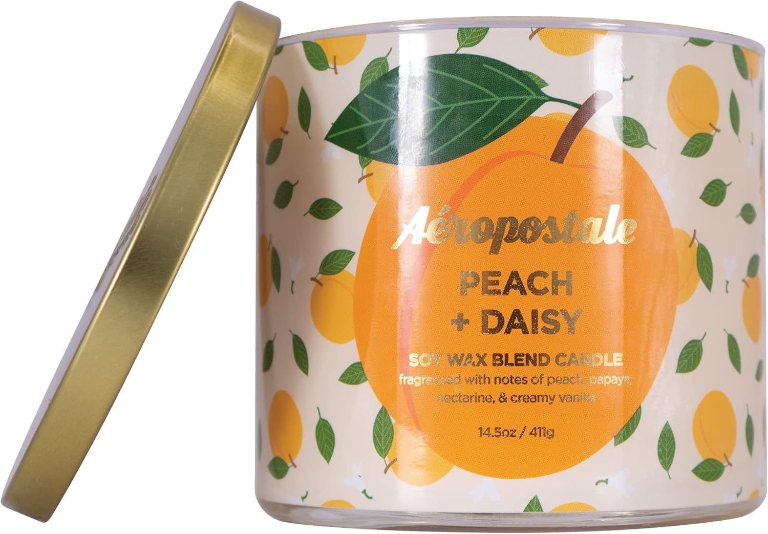 Aeropostale Peach Daisy Soy Candle - 60 Hour Burn