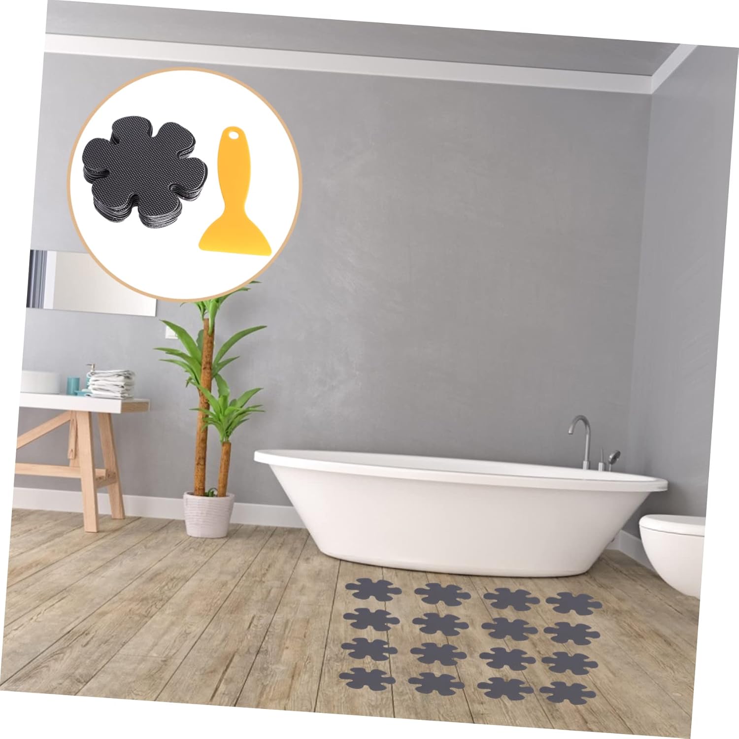 VOSAREA 20Pcs Flower Shaped Non Slip Decals for Bathtub and Shower