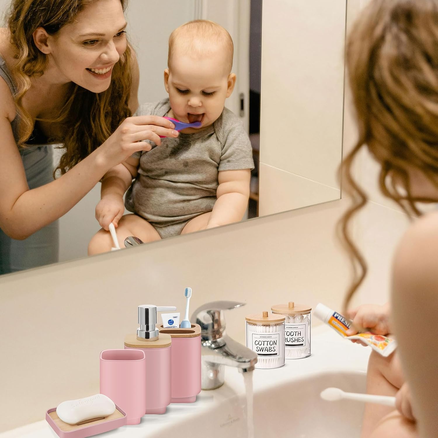 IMAVO 11-Piece Pink Bathroom Accessory Set