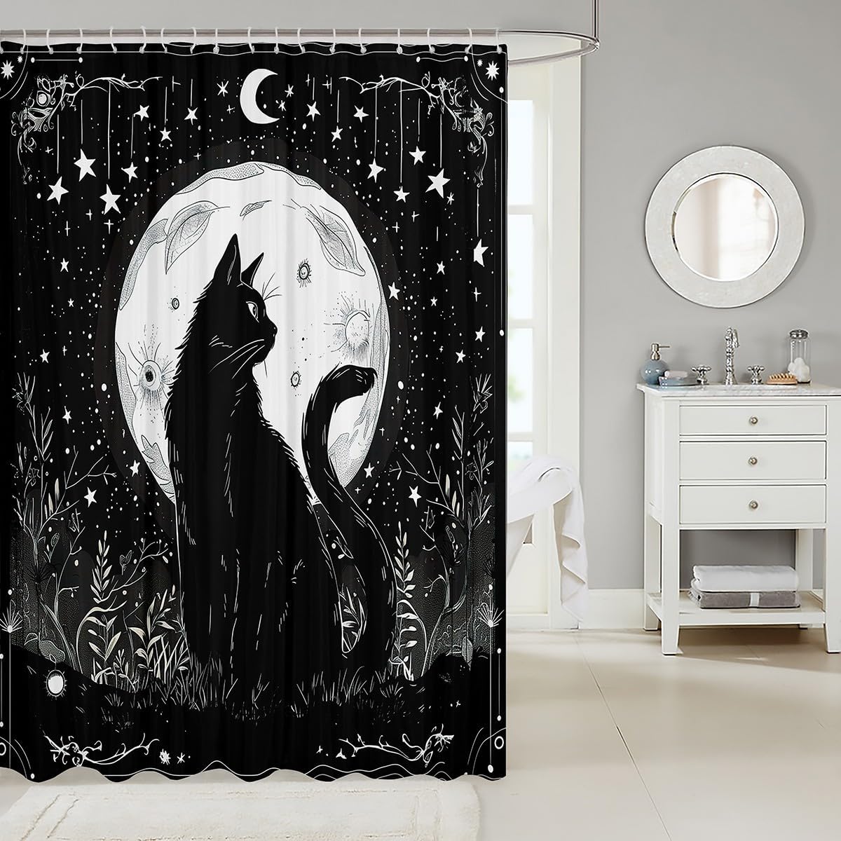 Feelyou Sun Moon Shower Curtain 72x72
